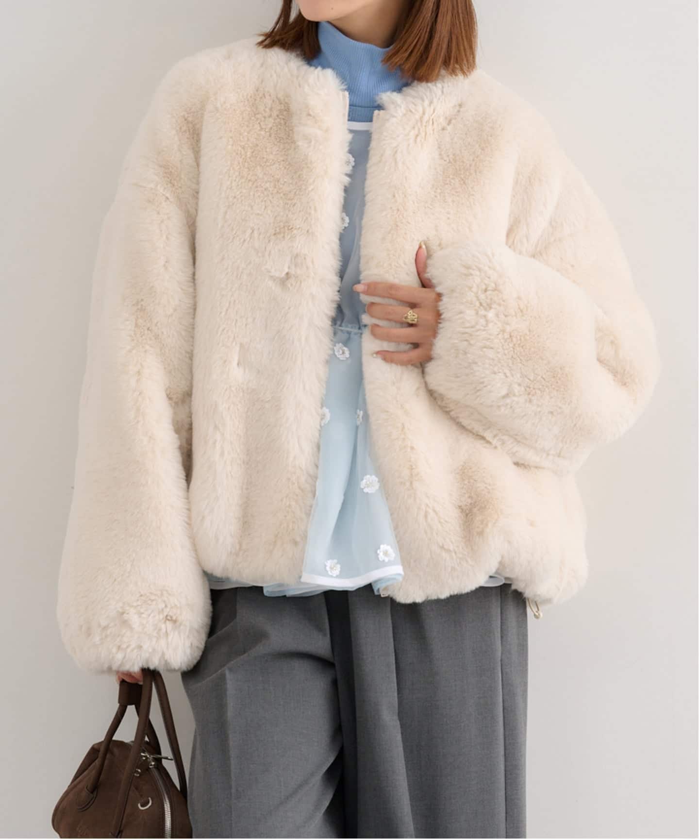 フェイクファージップブルゾン（その他ブルゾン／アウター）｜U by