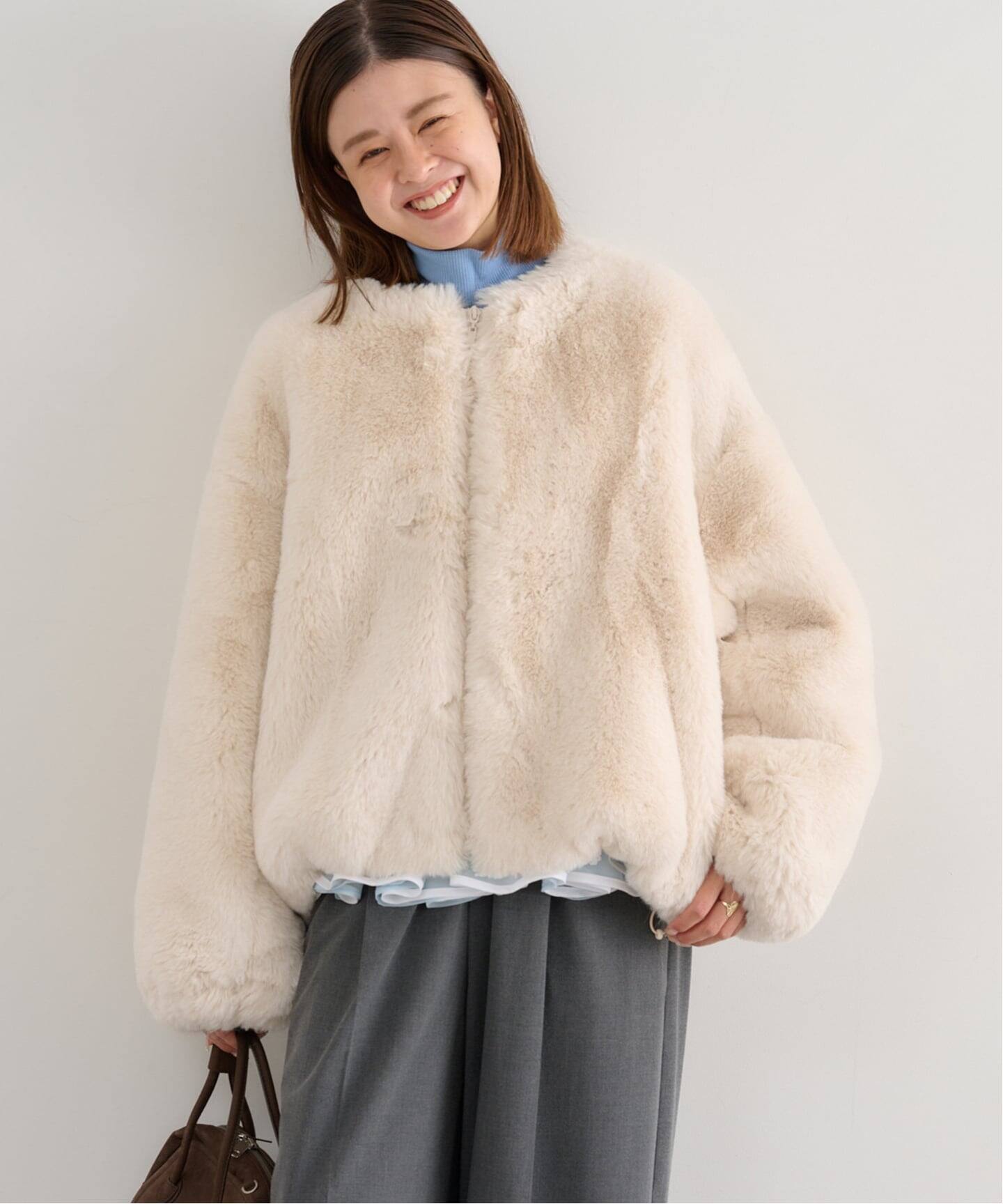 フェイクファージップブルゾン（その他ブルゾン／アウター）｜U by