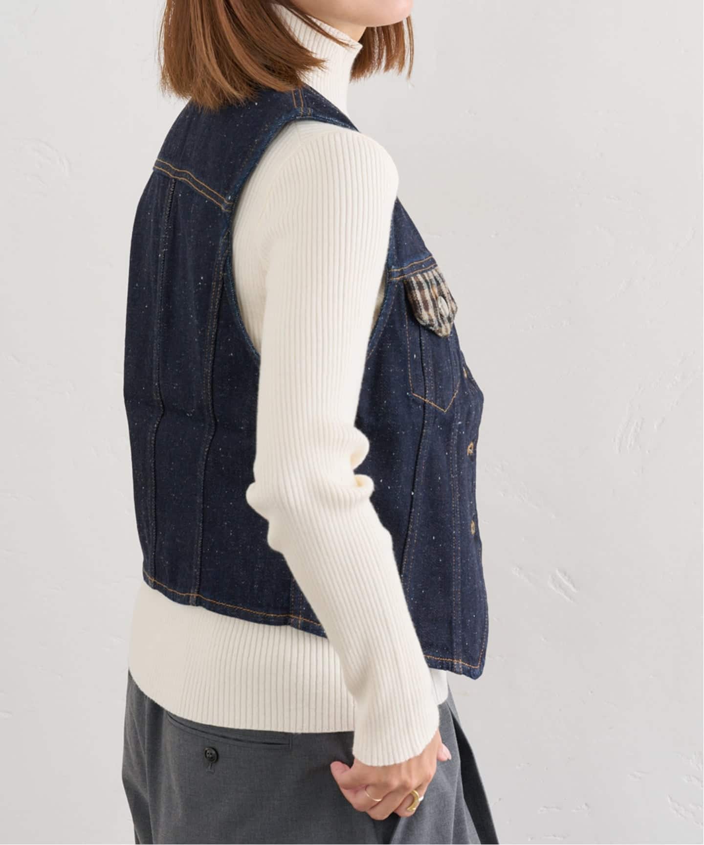 予約》GANNI/ガニー Neppy Denim Vest（ベスト）｜U by