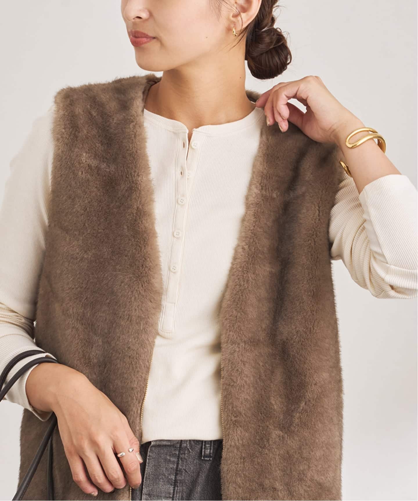 フェイクファーライナーベスト（ベスト）｜FRAMeWORK（フレームワーク