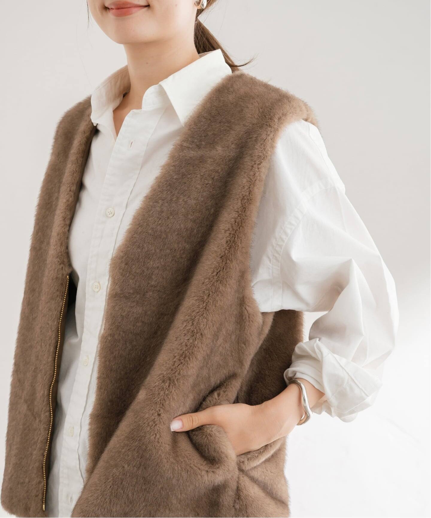 フェイクファーライナーベスト（ベスト）｜FRAMeWORK（フレームワーク