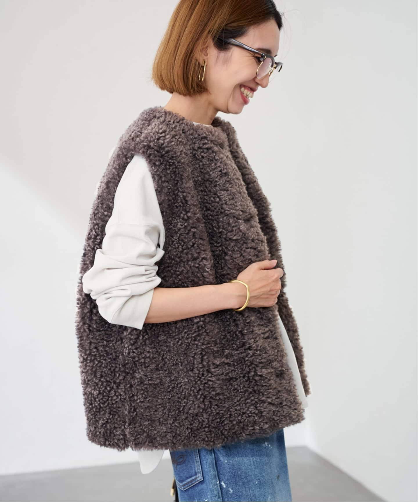 ≪追加≫フェイクファーベスト（ベスト）｜FRAMeWORK（フレームワーク