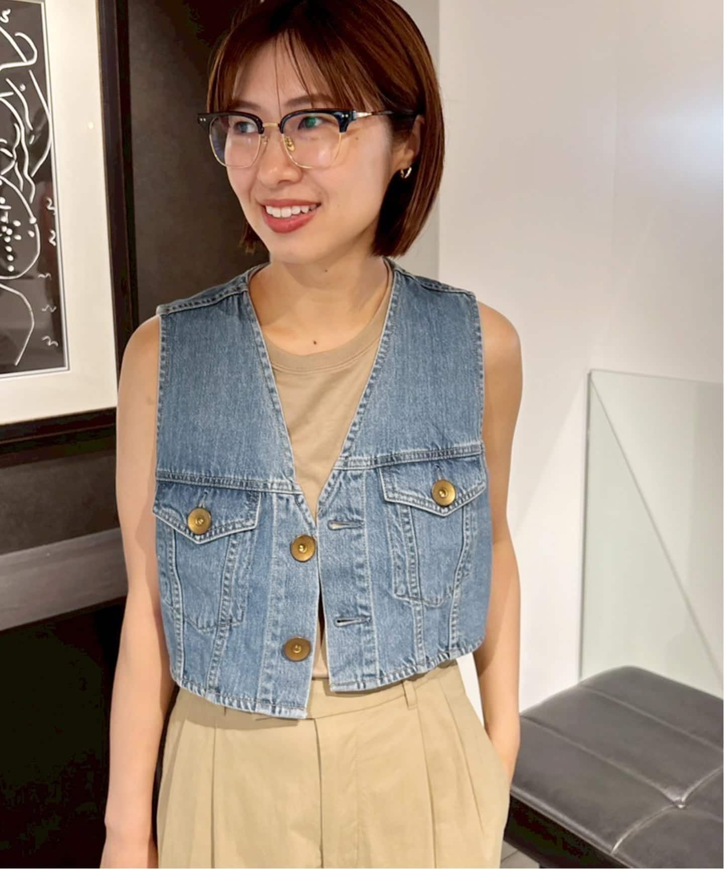 フレームワーク　デニムミニベスト デニムミニベスト（ベスト）｜FRAMeWORK（フレームワーク）の