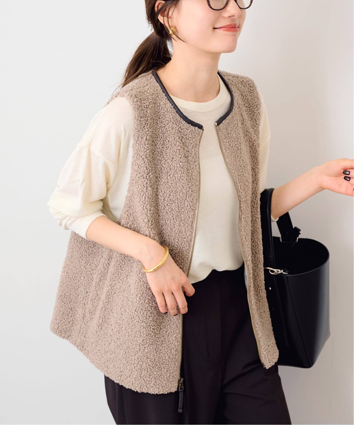 FRAMEWORK ボアベスト ベージュ FRAMeWORK（フレームワーク）の「ボアベスト（その他アウター