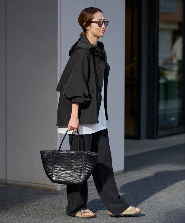 リネンPLタッサーフードショートブルゾン（マウンテンパーカー  