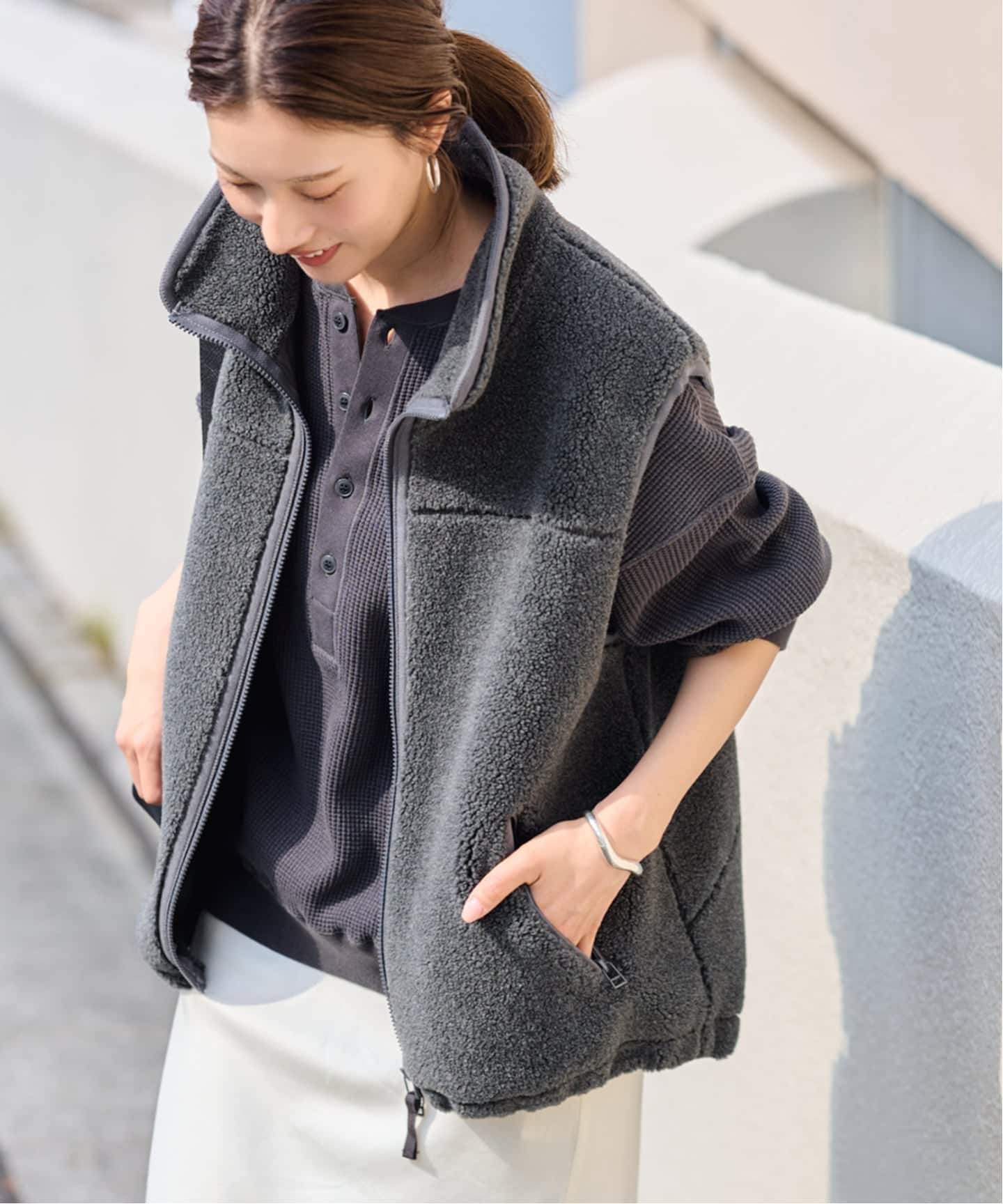 ウールボアベスト（ボア・フリース）｜FRAMeWORK（フレームワーク）の