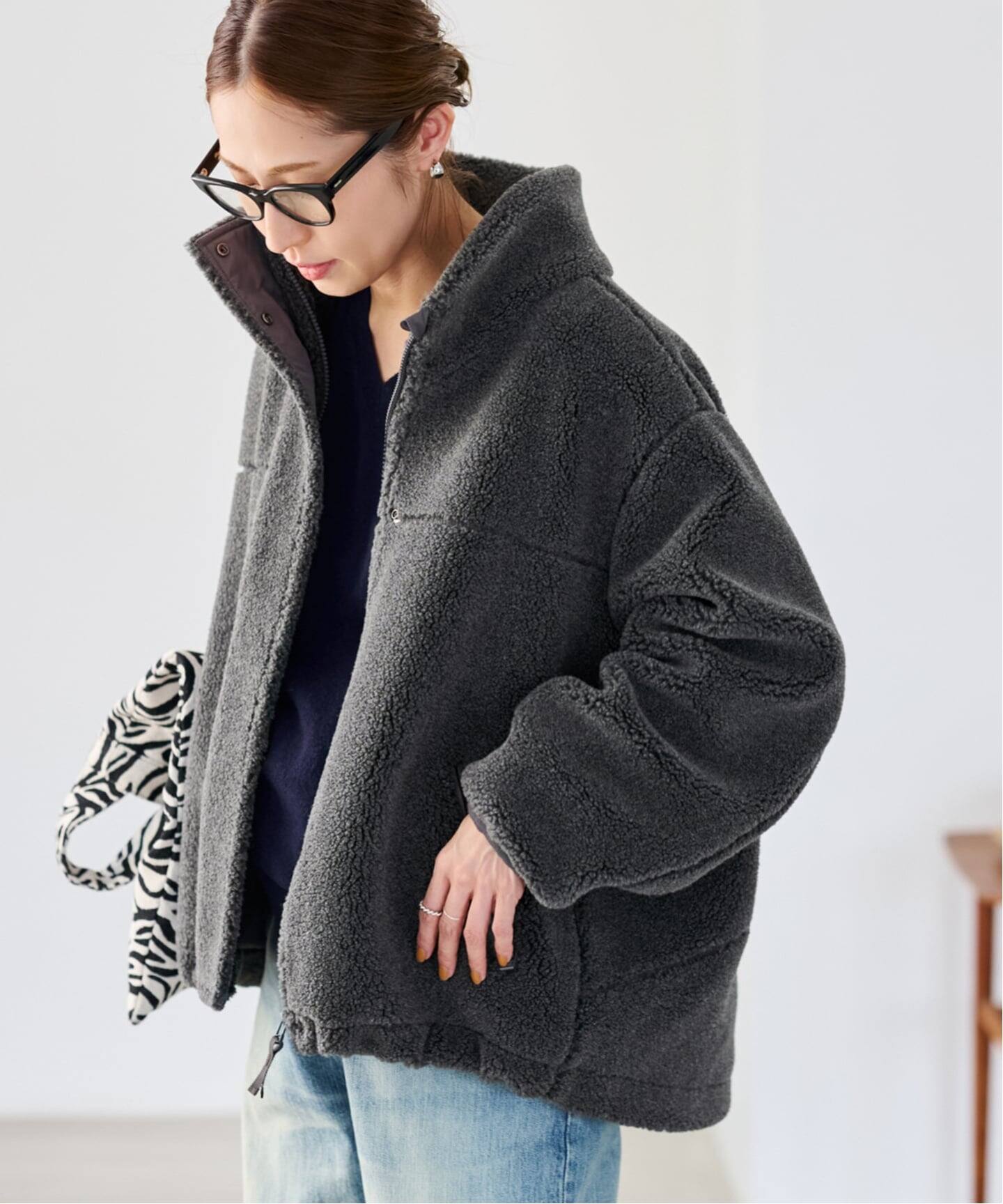 ≪一部カラーWEB限定 / 追加予約≫ウールボアスタンドブルゾン