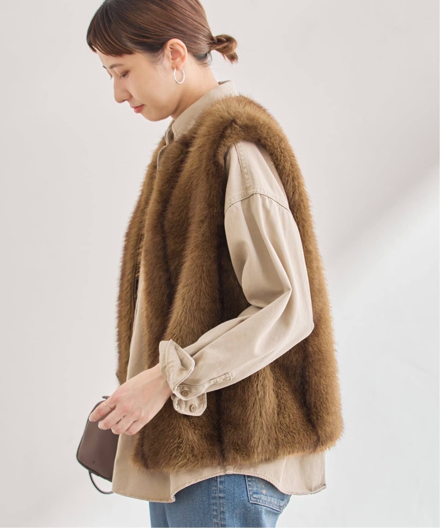 フェイクファーベスト（ベスト）｜FRAMeWORK（フレームワーク