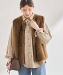 フェイクファーベスト