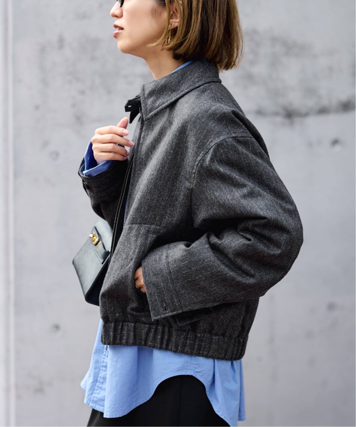 WOOL-STRIPEスィングトップブルゾン（その他ブルゾン／アウター