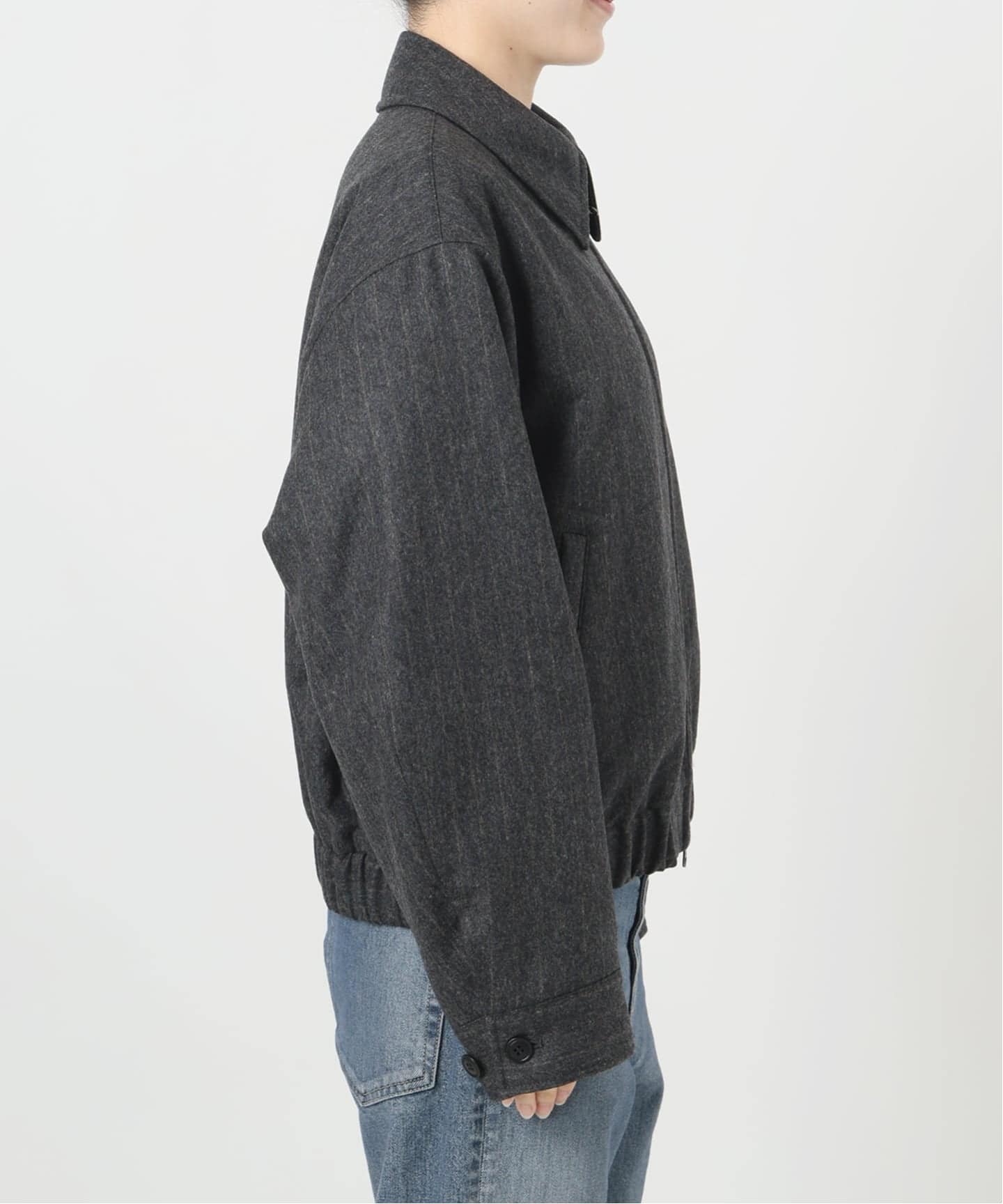 WOOL-STRIPEスィングトップブルゾン（その他ブルゾン／アウター