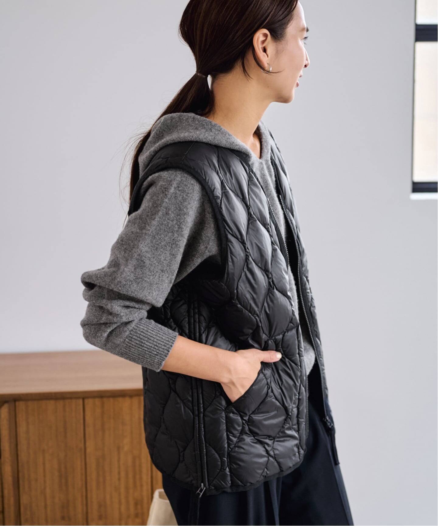 TAION/タイオン MILITARY V NECK WZIPダウンベスト（ダウン・中綿