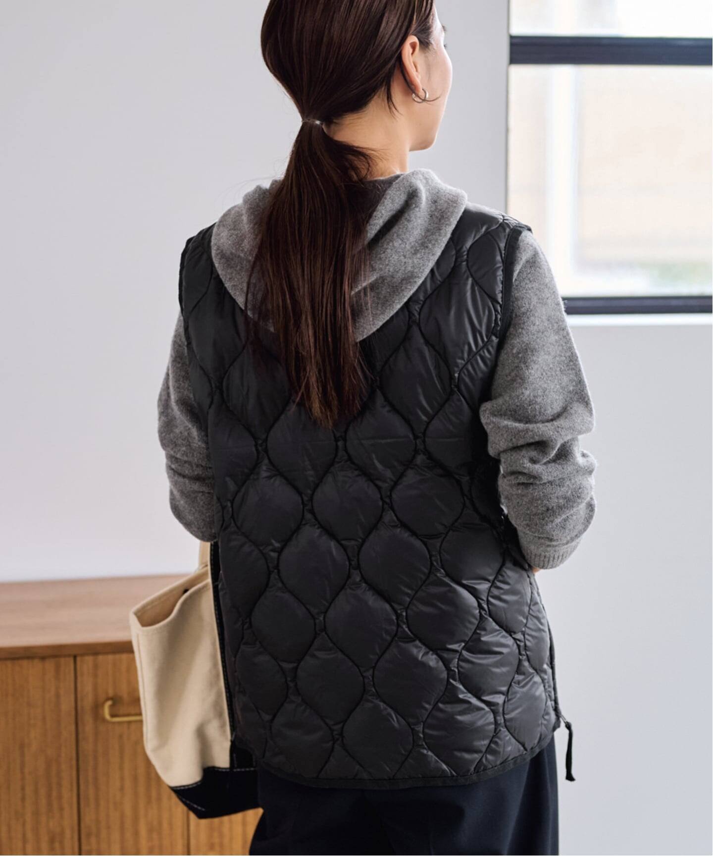 ≪予約≫TAION/タイオン MILITARY V NECK WZIPダウンベスト（ダウン