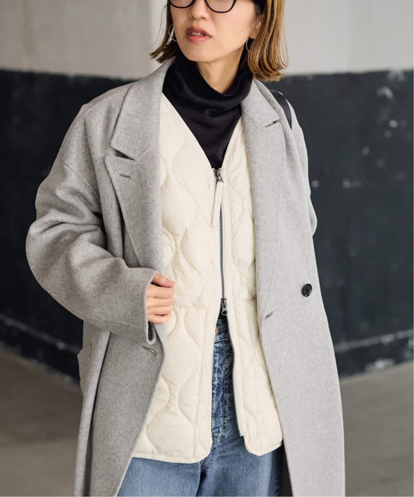 TAION/タイオン MILITARY V NECK WZIPダウンベスト（ダウン・中綿