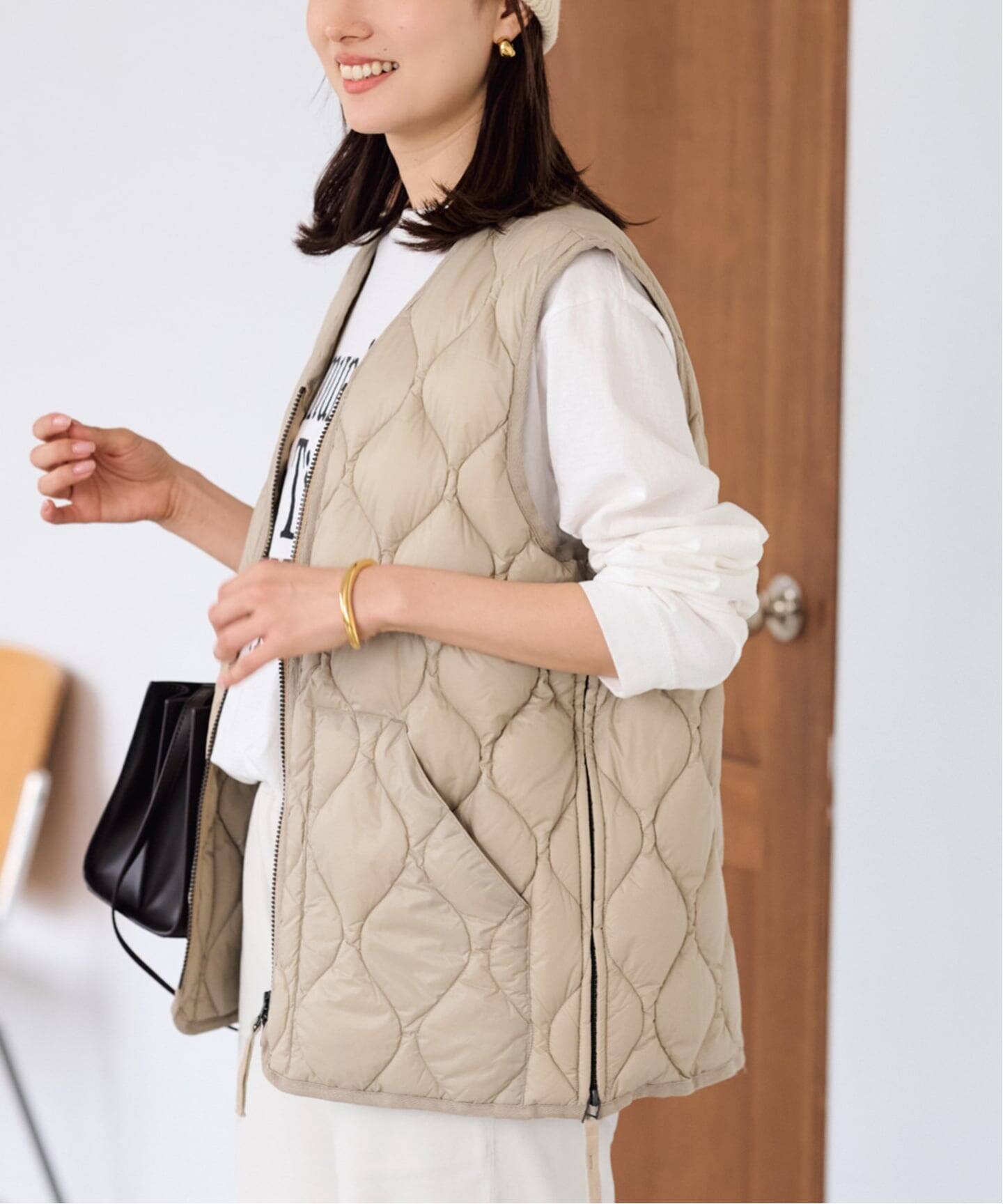 TAION/タイオン MILITARY V NECK WZIPダウンベスト（ダウン・中綿