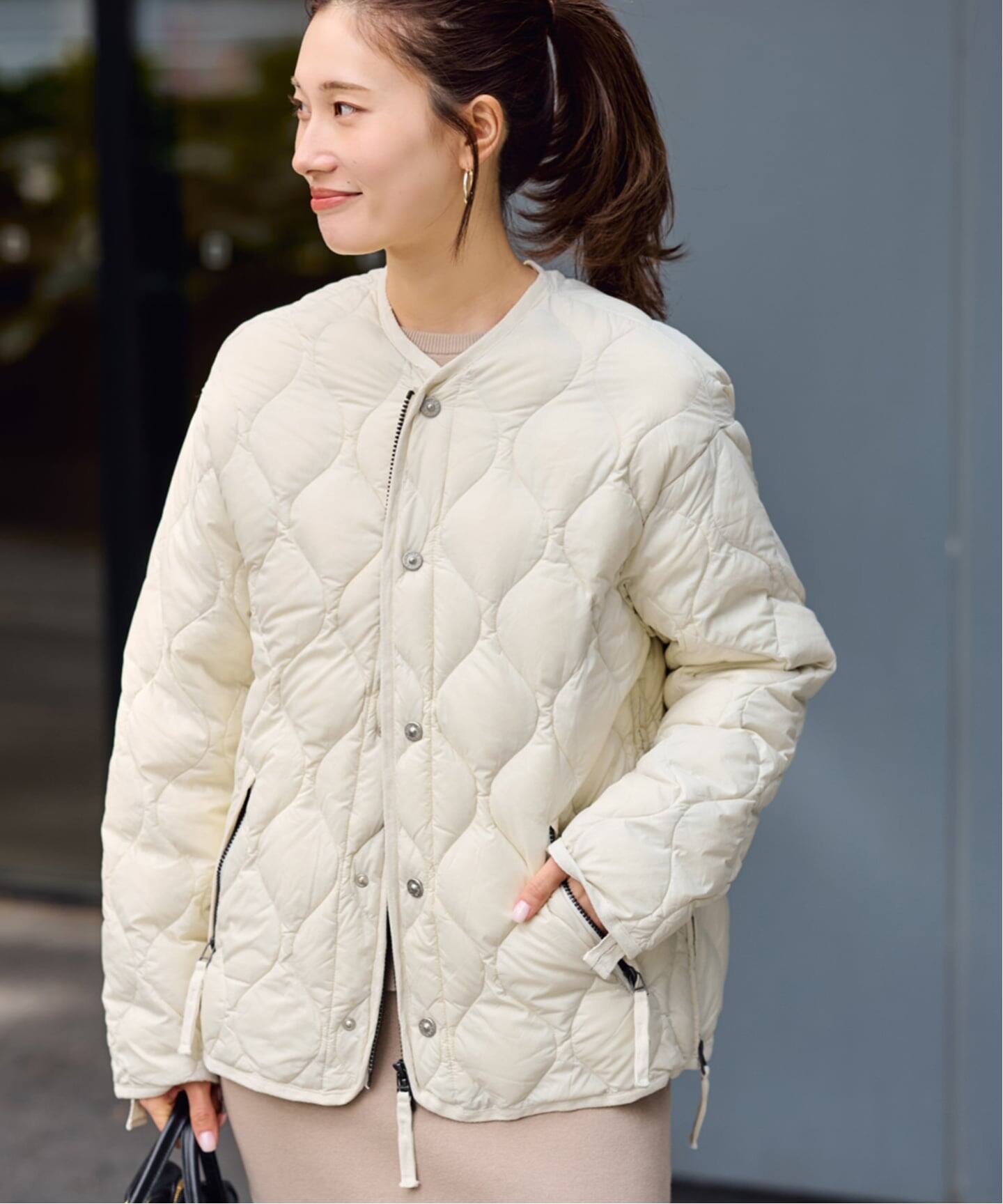 TAION アイボリー ダウンジャケット L TAION/タイオン MILITARY M65LINER WZIP ダウンジャケット（ダウン