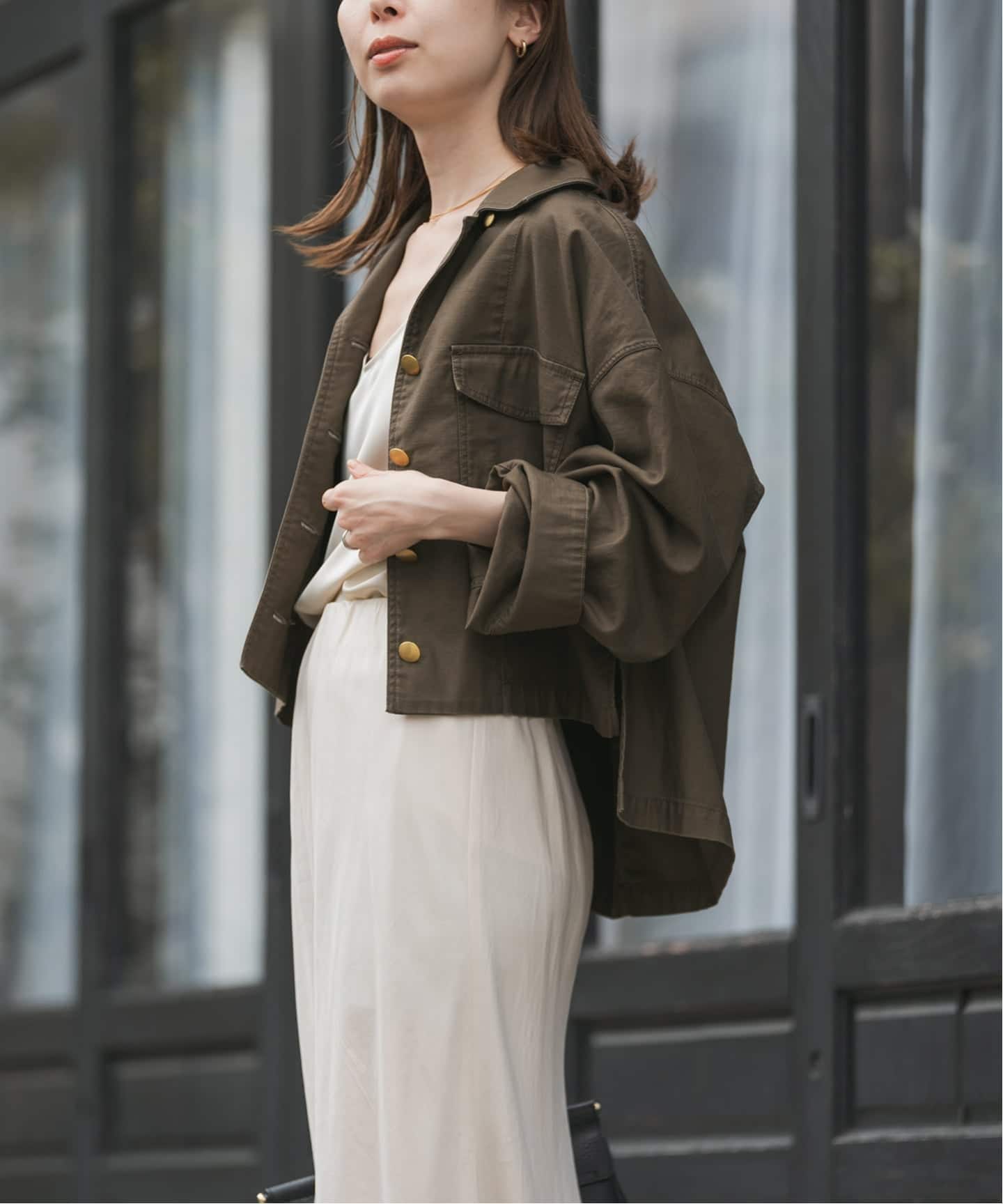 ミリタリークロスオーバーシャツブルゾン（ミリタリー）｜NOBLE