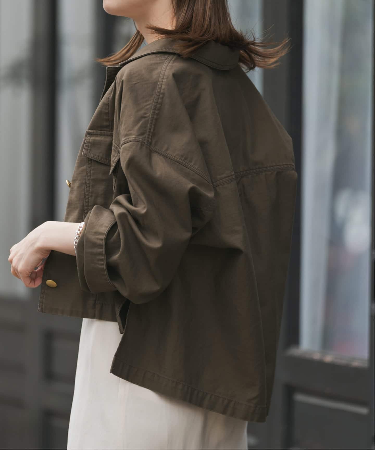 ミリタリークロスオーバーシャツブルゾン（ミリタリー）｜NOBLE