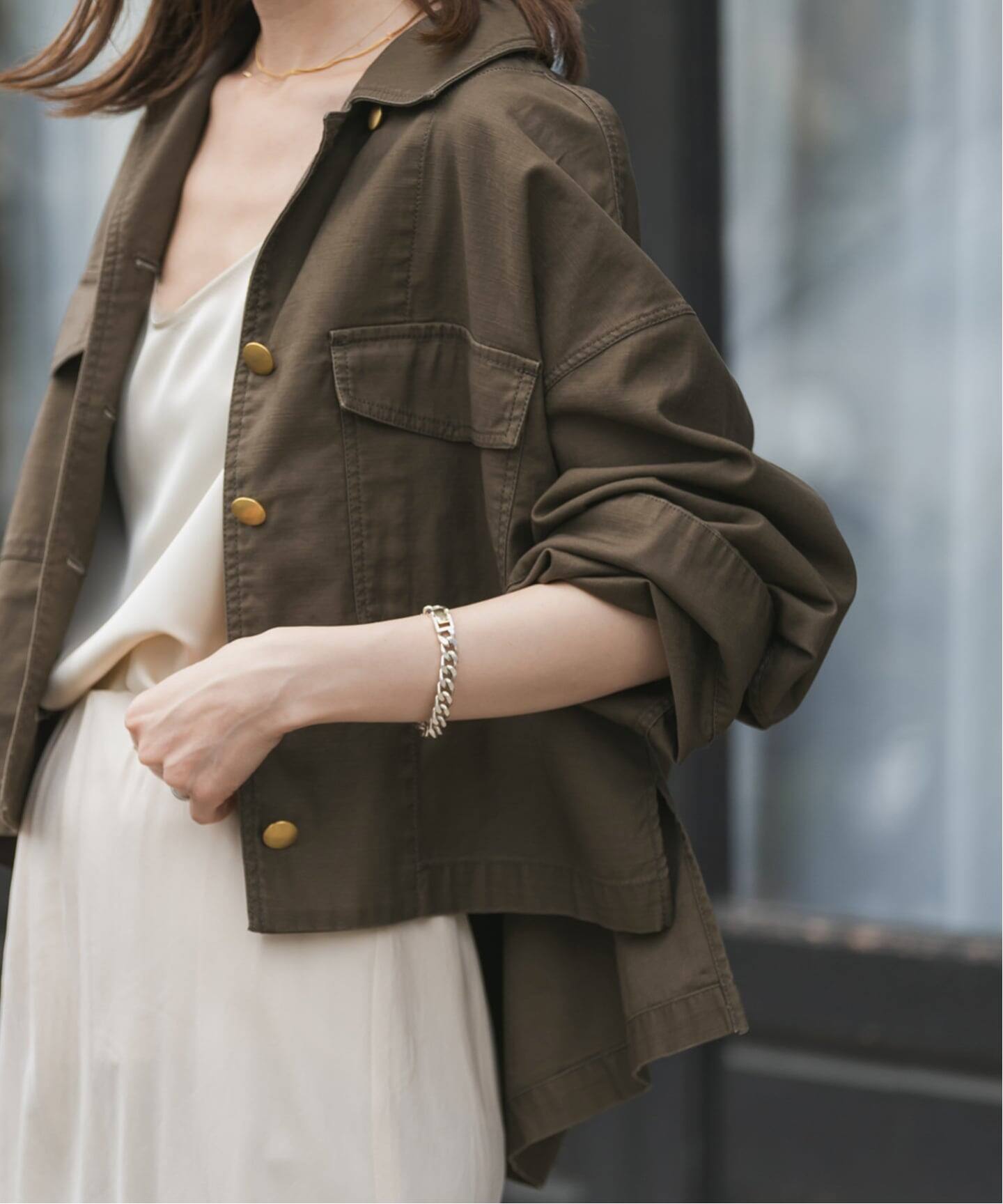 NOBLE ノーブル　ミリタリークロスオーバーシャツブルゾン ミリタリークロスオーバーシャツブルゾン（ミリタリー）｜NOBLE