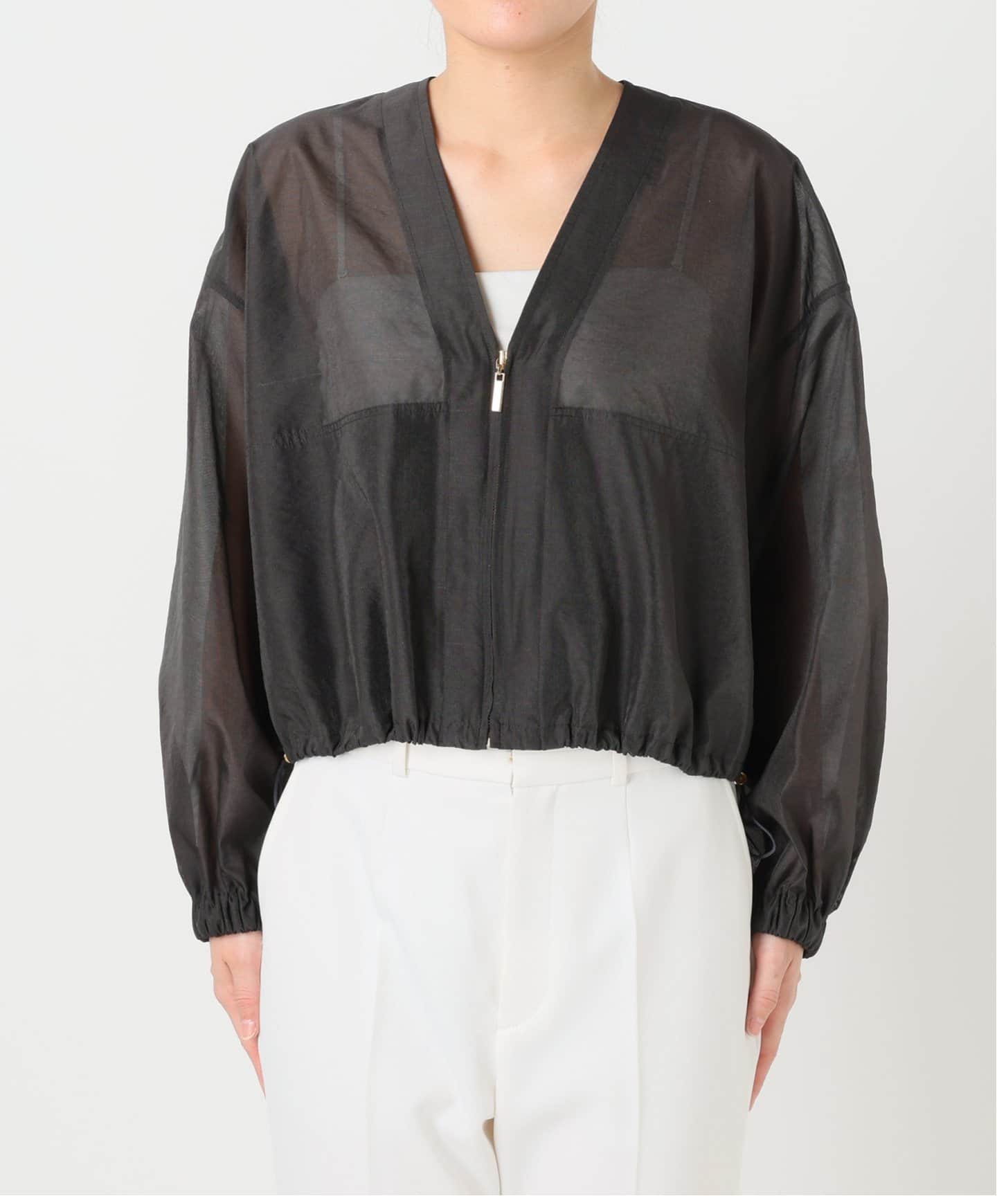 洗える】フォギーシアーVカラーショートブルゾン（その他ブルゾン