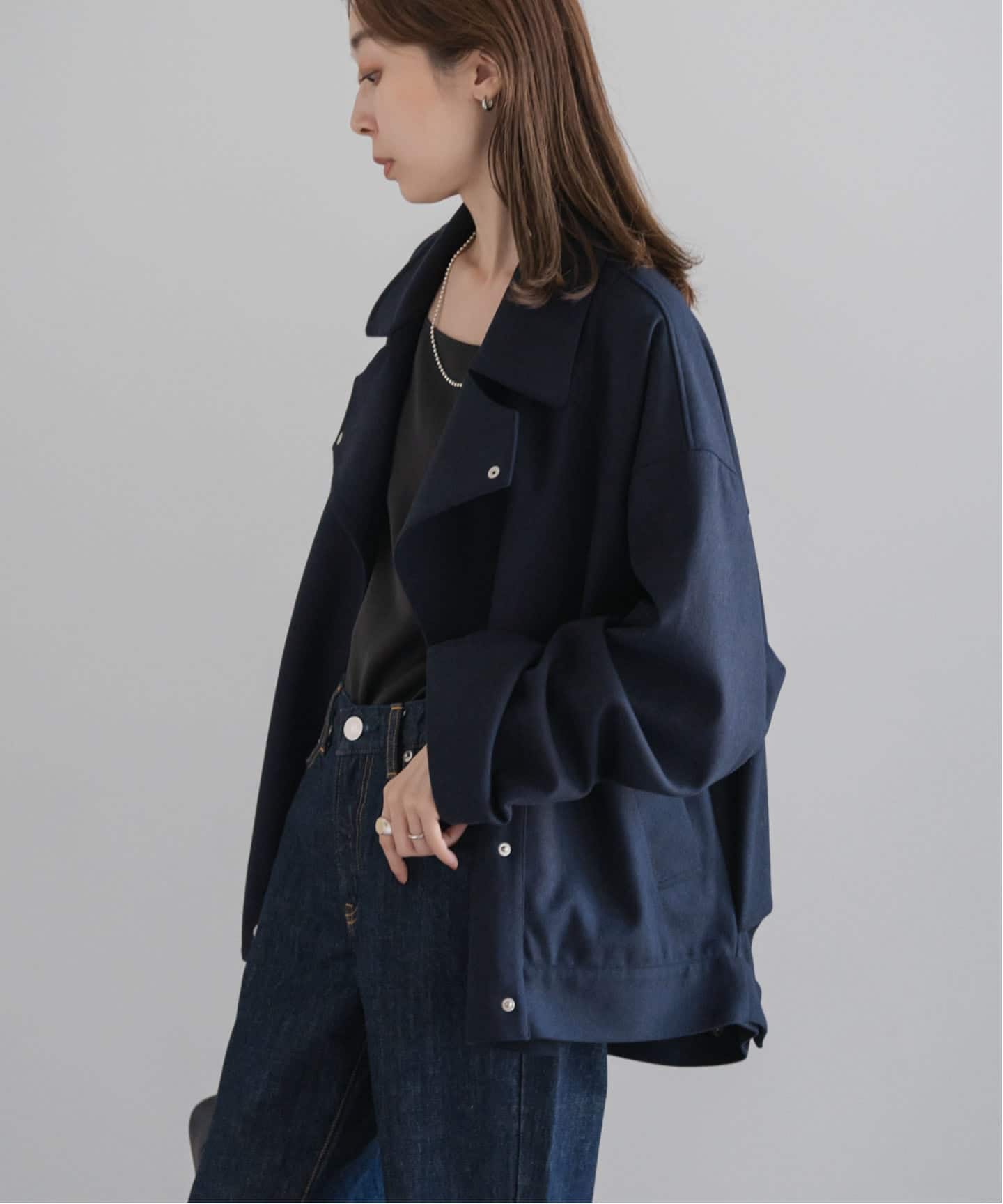 2024AW✨コグザビッグスモーク　KARTER PEA COAT ネイビー NOBLE｜《予約》COG THE BIGSMOKE/コグザビッグスモーク