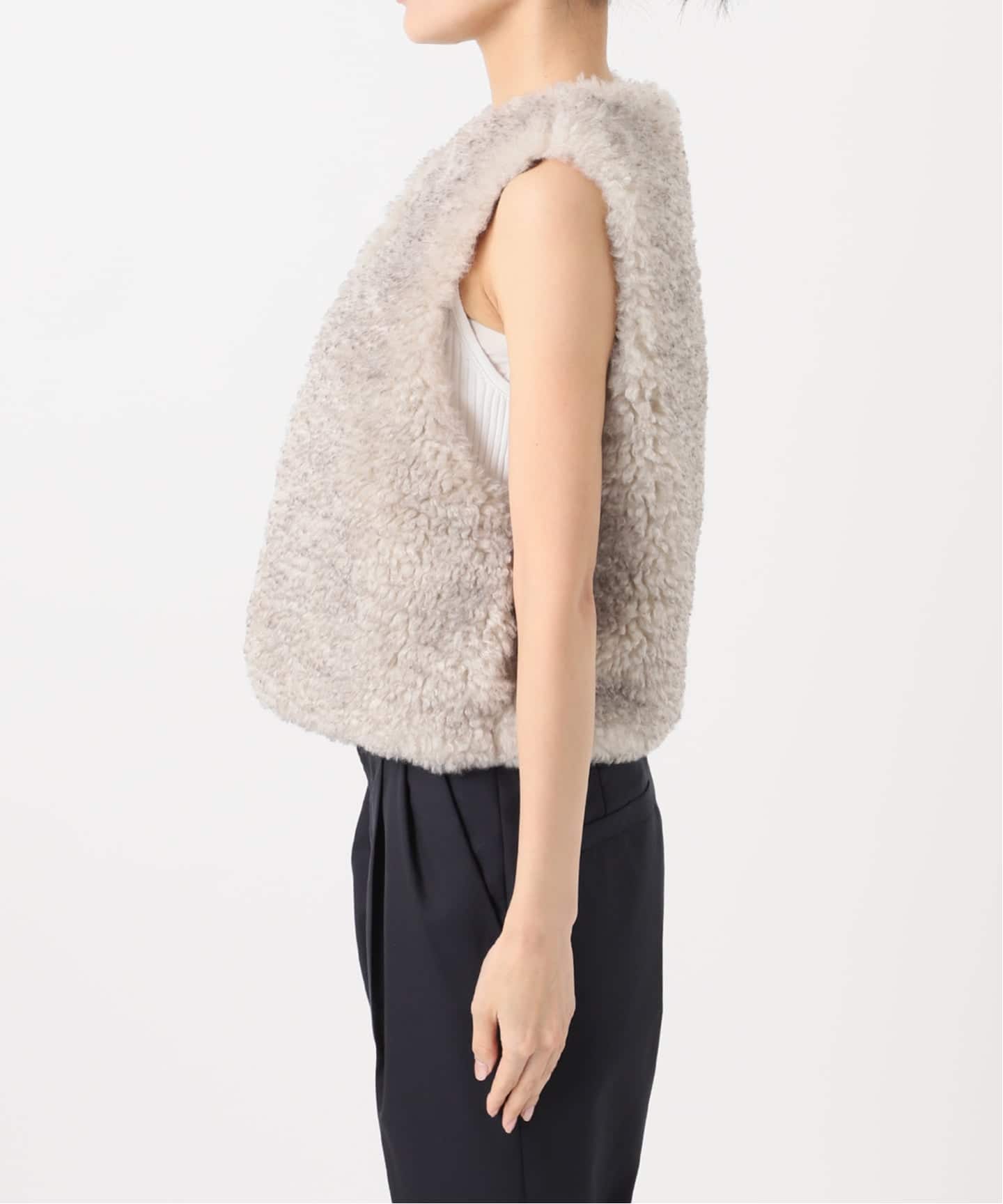 andpal &pal アウター　ファーベスト　crimp Fur vest no. | ナンバー FUR VEST (CAMEL) / ファーベスト(キャメル