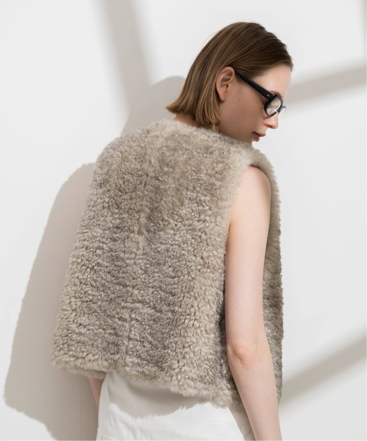 予約》FUR VEST / ファーベスト（ベスト）｜CALMER（カルメール