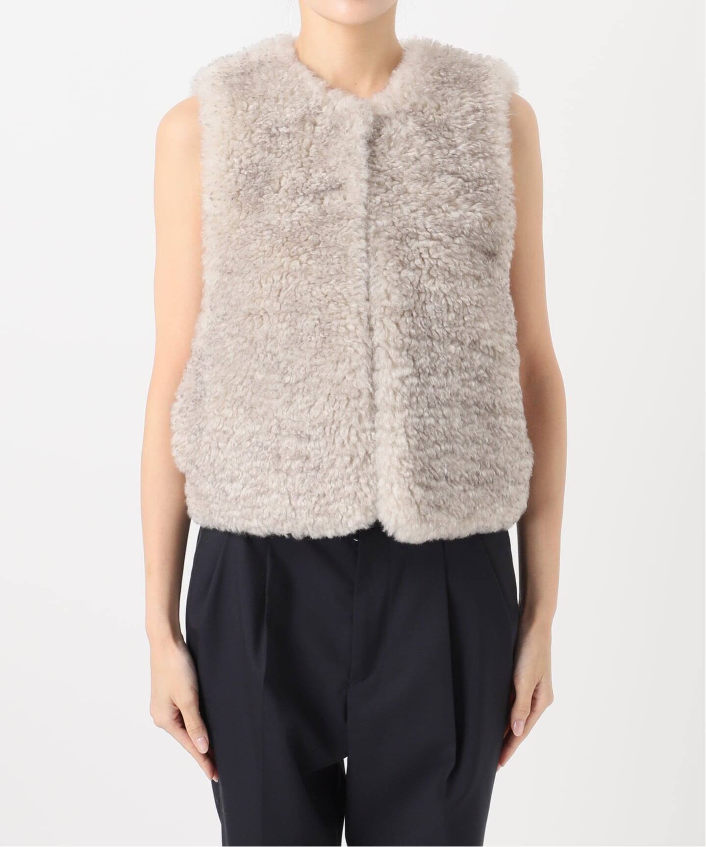 andpal &pal アウター　ファーベスト　crimp Fur vest 予約商品】Fur Vest