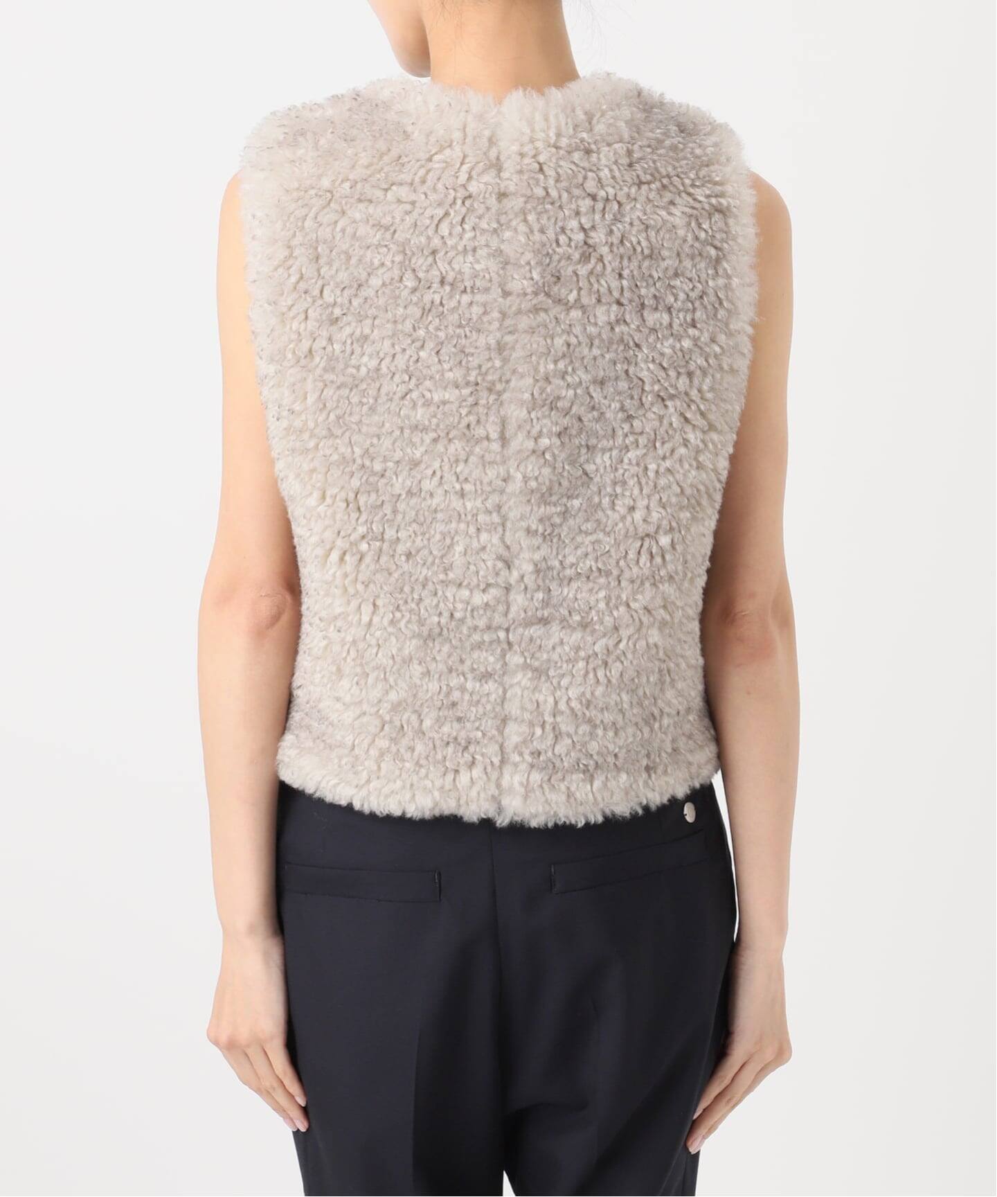 andpal &pal アウター　ファーベスト　crimp Fur vest Quilting Fur Reversible Liner Vest(10(WOMEN) YEL): Barbour
