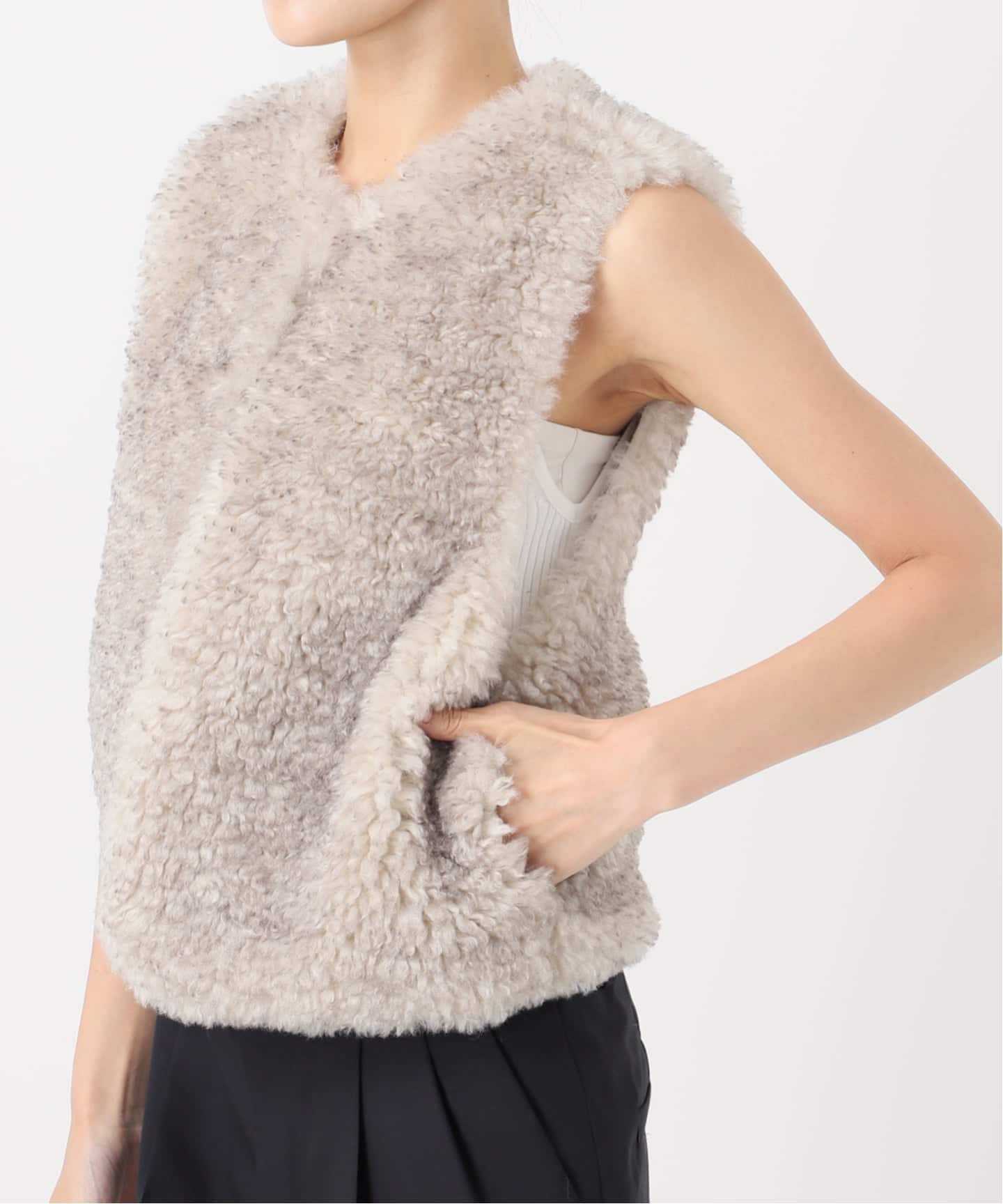 CALMER FUR VEST / ファーベスト 予約》FUR VEST / ファーベスト（ベスト）｜CALMER（カルメール