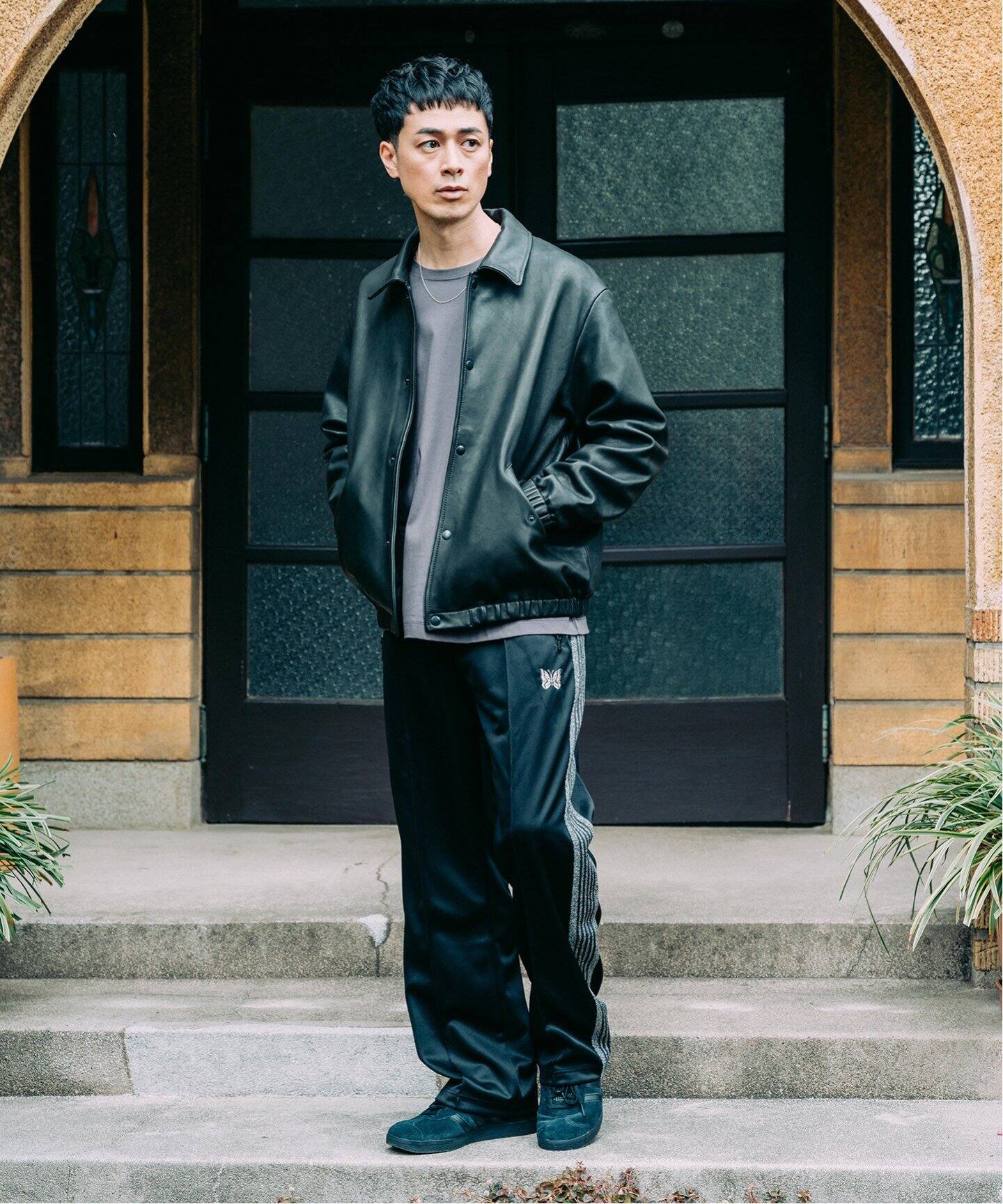 美品 トリーバーチ TORY BURCH ミンク × ラムレザー ノーカラー  