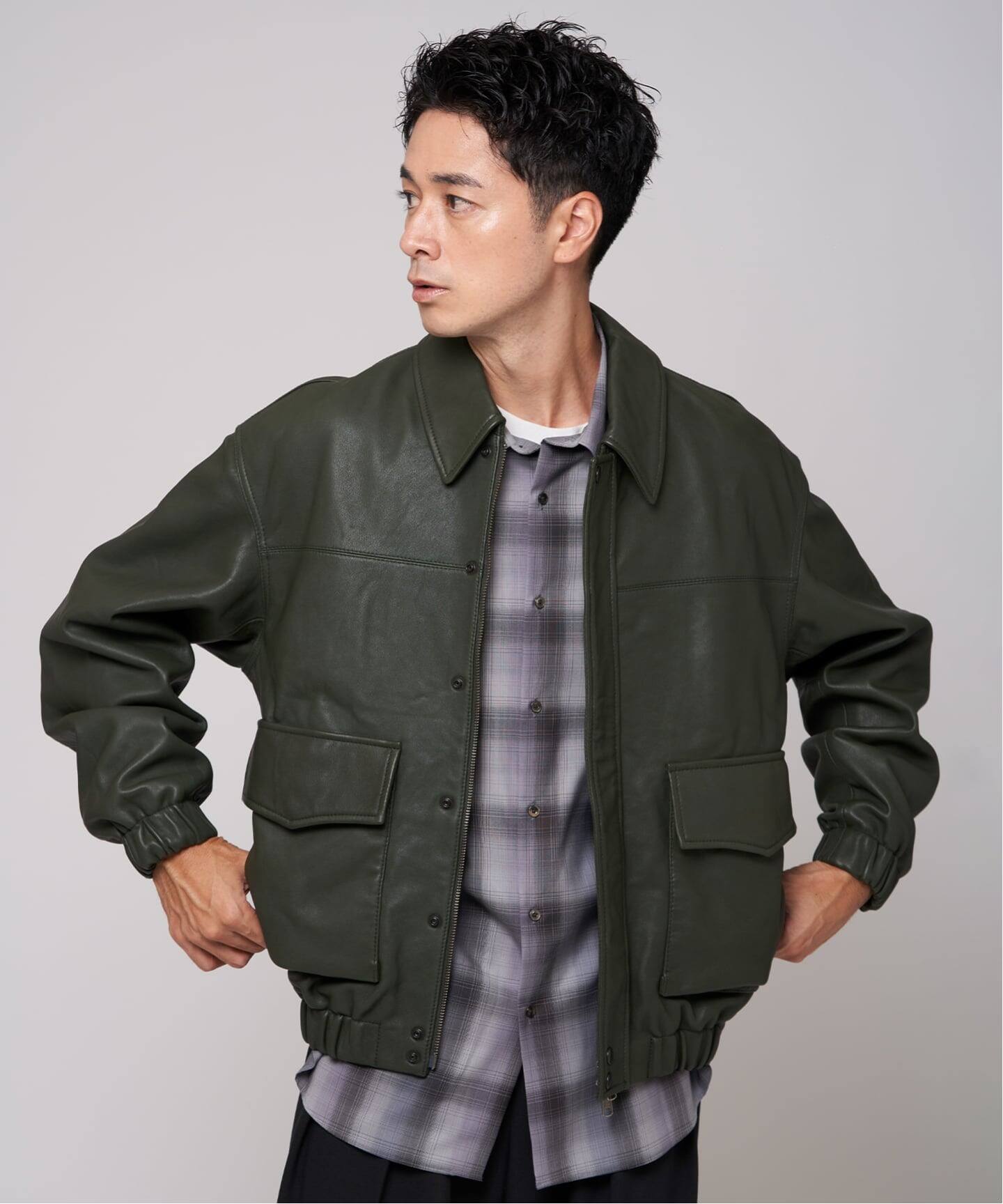 A2 レザーショートブルゾン（レザージャケット）｜EDIFICE