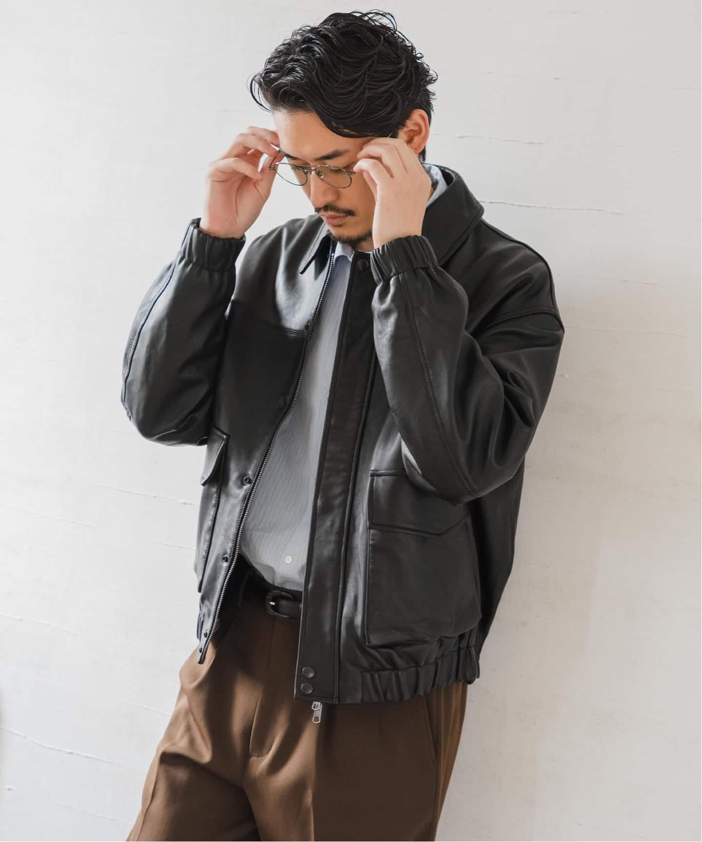 A2 レザーショートブルゾン（レザージャケット）｜EDIFICE