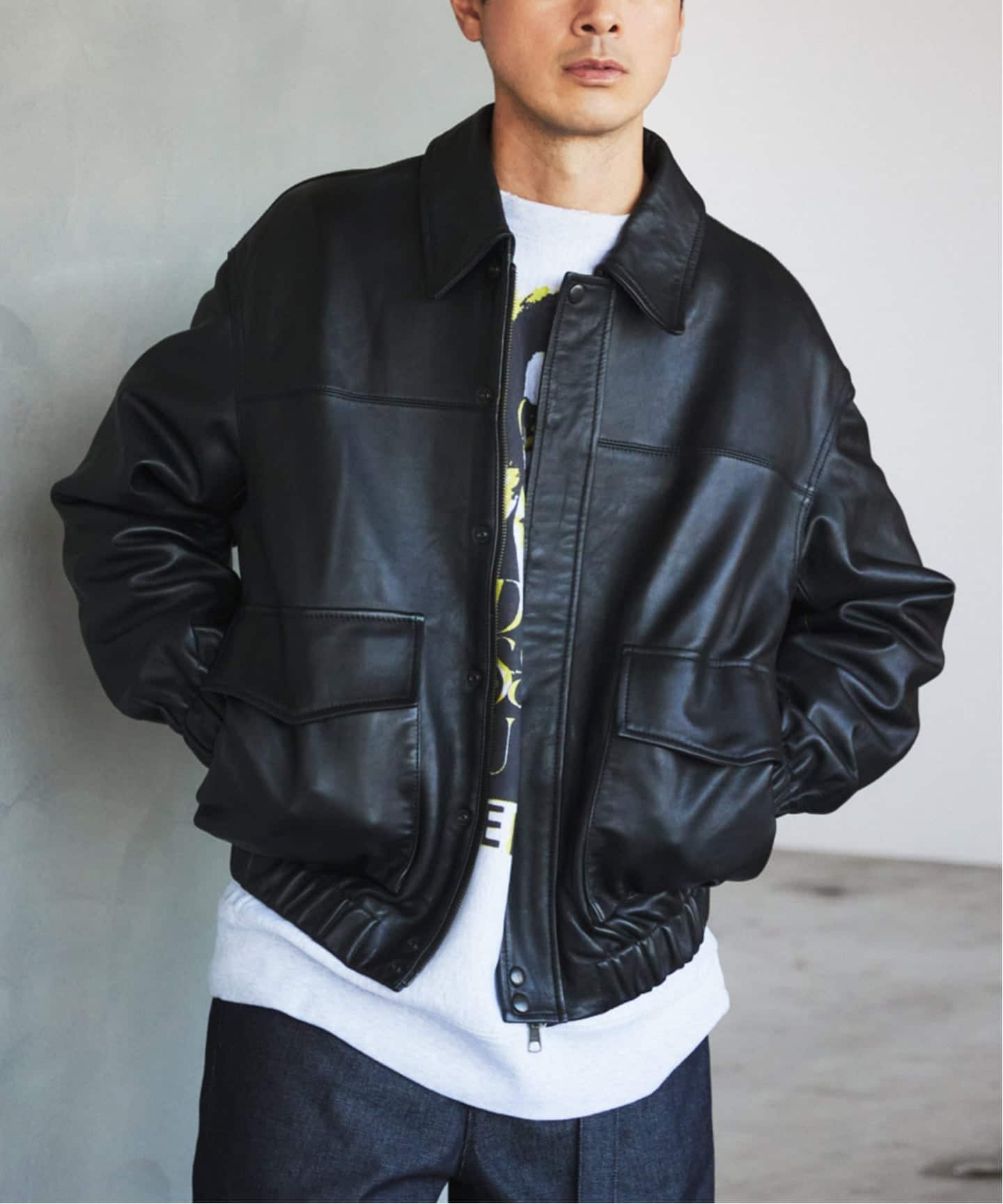 A2 レザーショートブルゾン（レザージャケット）｜EDIFICE