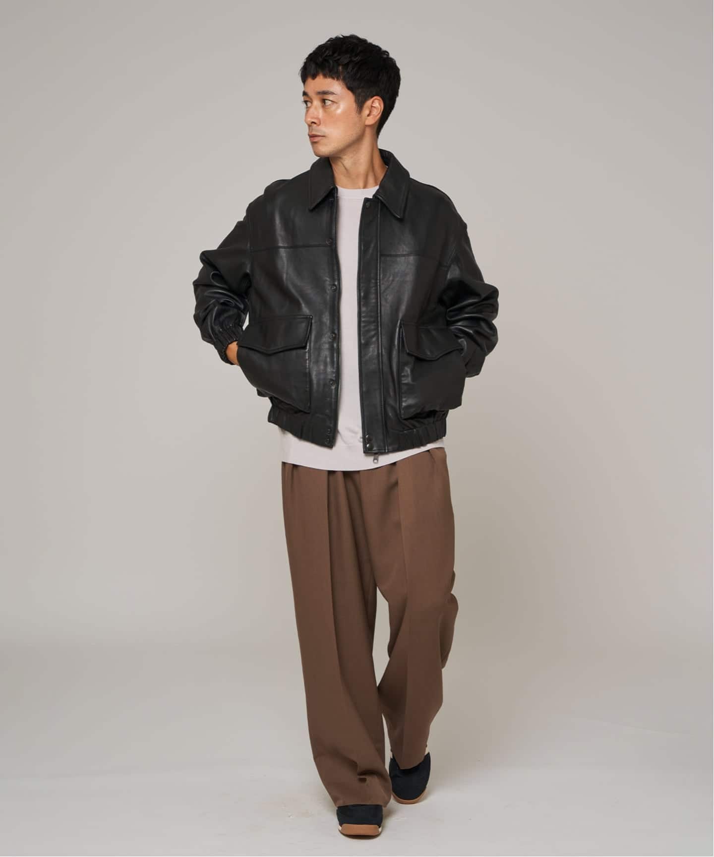 A2 レザーショートブルゾン（レザージャケット）｜EDIFICE