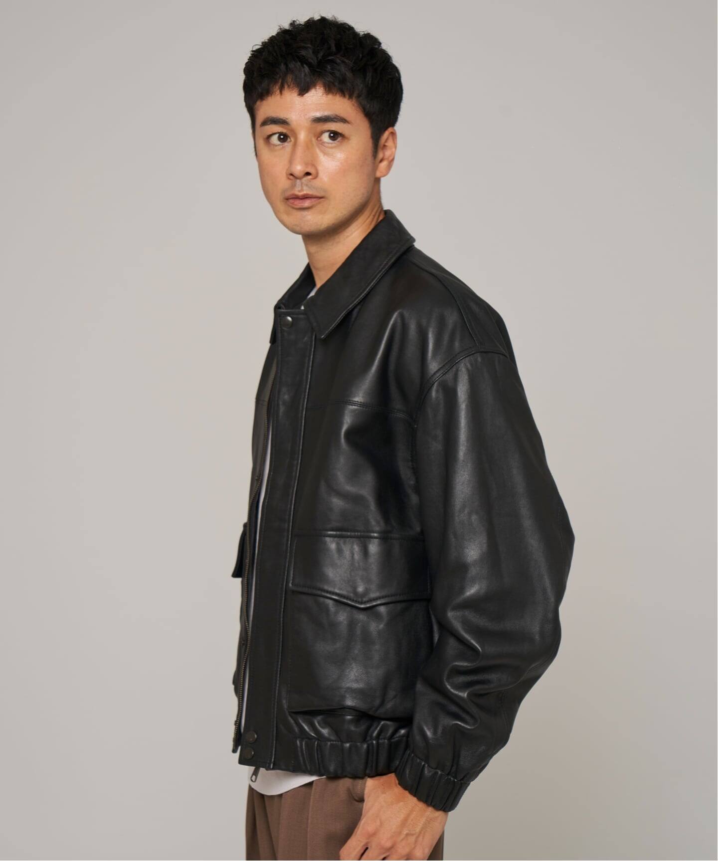 A2 レザーショートブルゾン（レザージャケット）｜EDIFICE