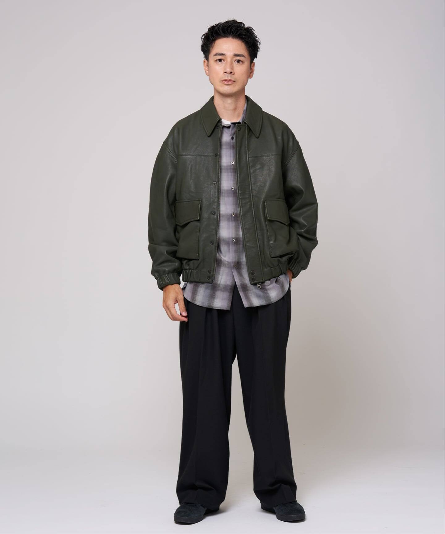 EDIFICE A2 レザーショートブルゾン A2 レザーショートブルゾン（レザージャケット）｜EDIFICE