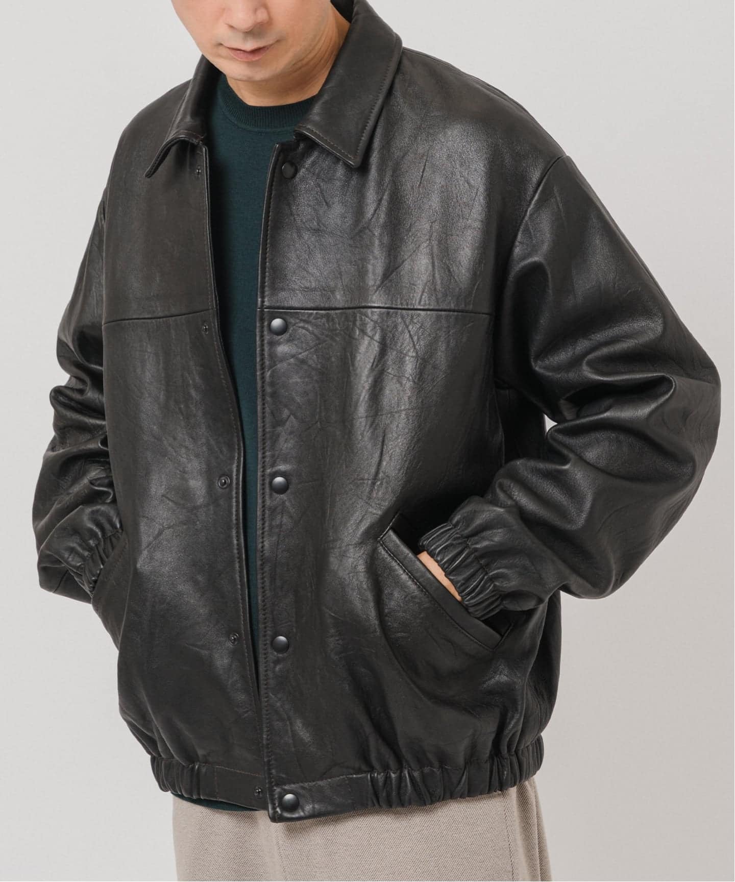 べジタブルラムレザー コーチジャケット（レザージャケット）｜EDIFICE