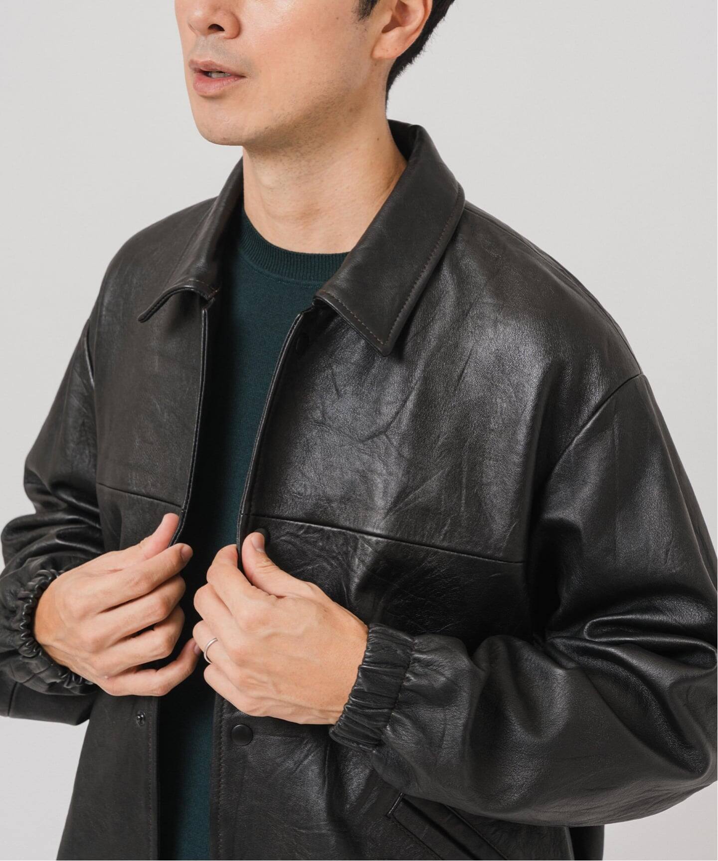 べジタブルラムレザー コーチジャケット（レザージャケット）｜EDIFICE
