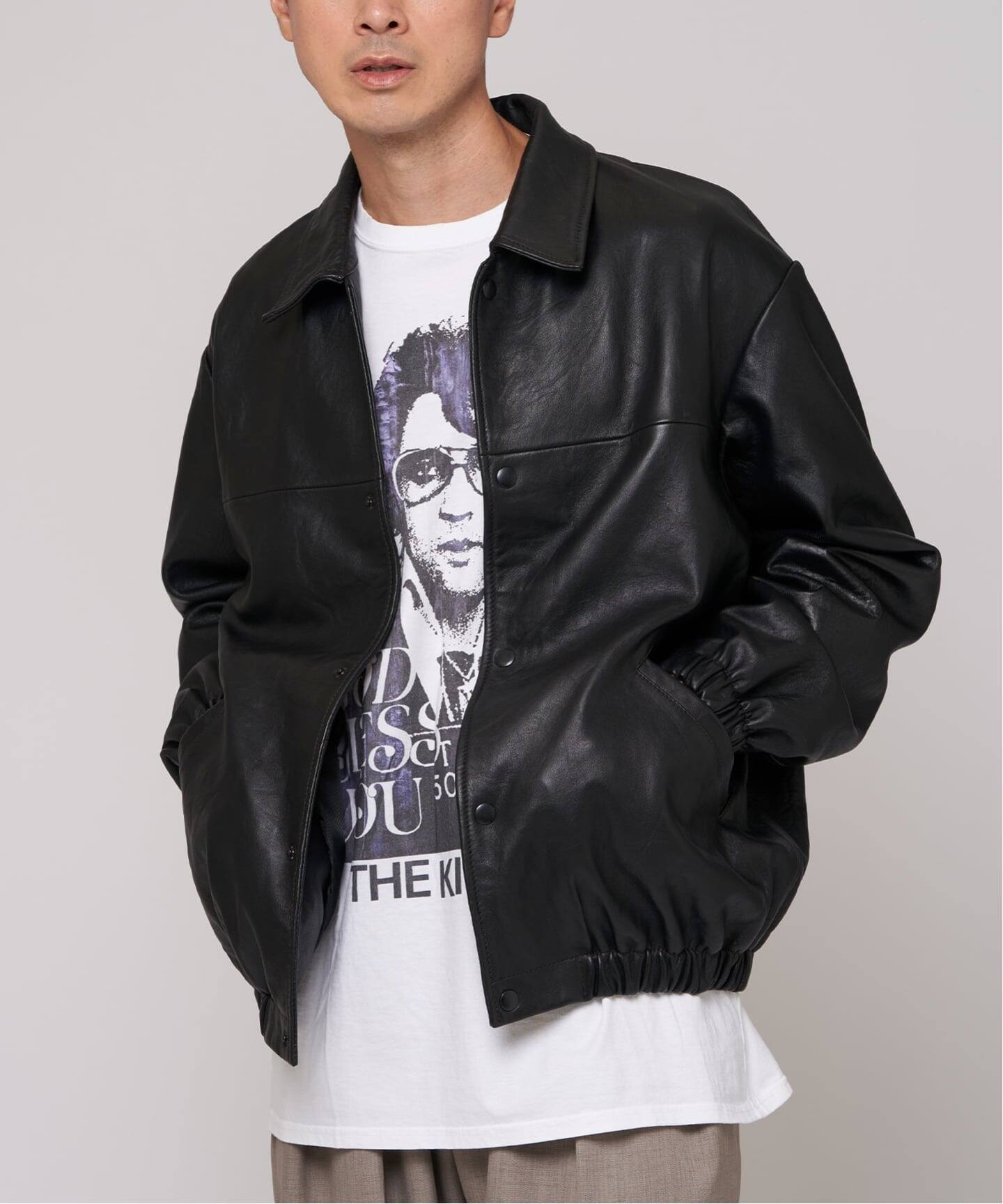 EDIFICE　べジタブルラムレザー コーチジャケット M べジタブルラムレザー コーチジャケット（レザージャケット）｜EDIFICE