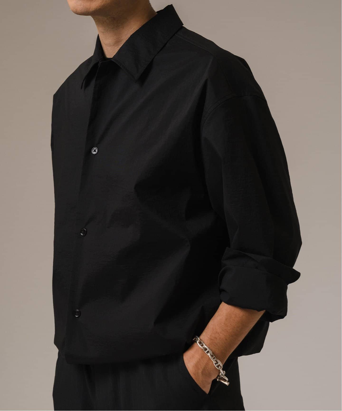 ストレッチナイロン ブラウジング シャツブルゾン（シャツ