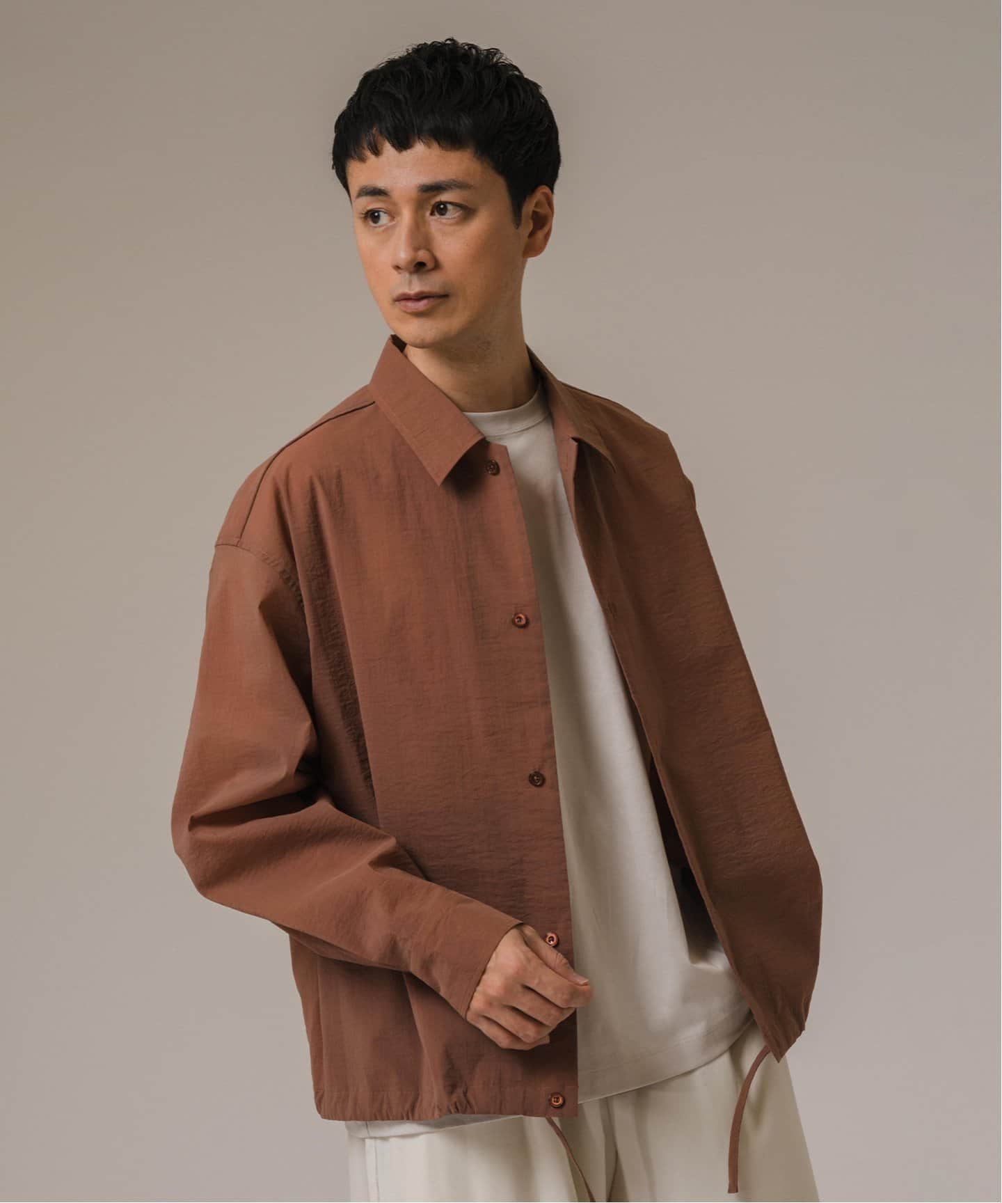 deres デレス　プルオーバーシャツ ブラウン　新品・未使用 エンボスベロアシャツアウター(トップス)｜LOVELESS(ラブレス)の