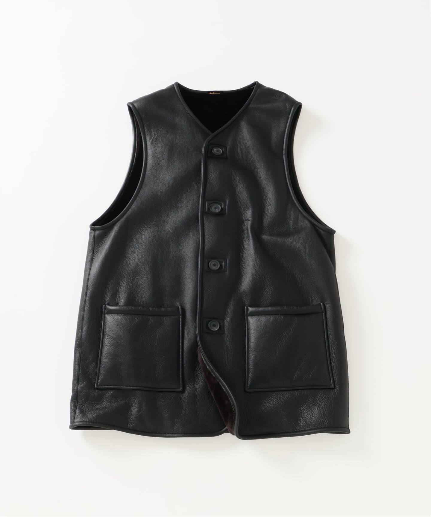 ETS.MATERIAUX(マテリオ) ムートン ベスト（レザージャケット