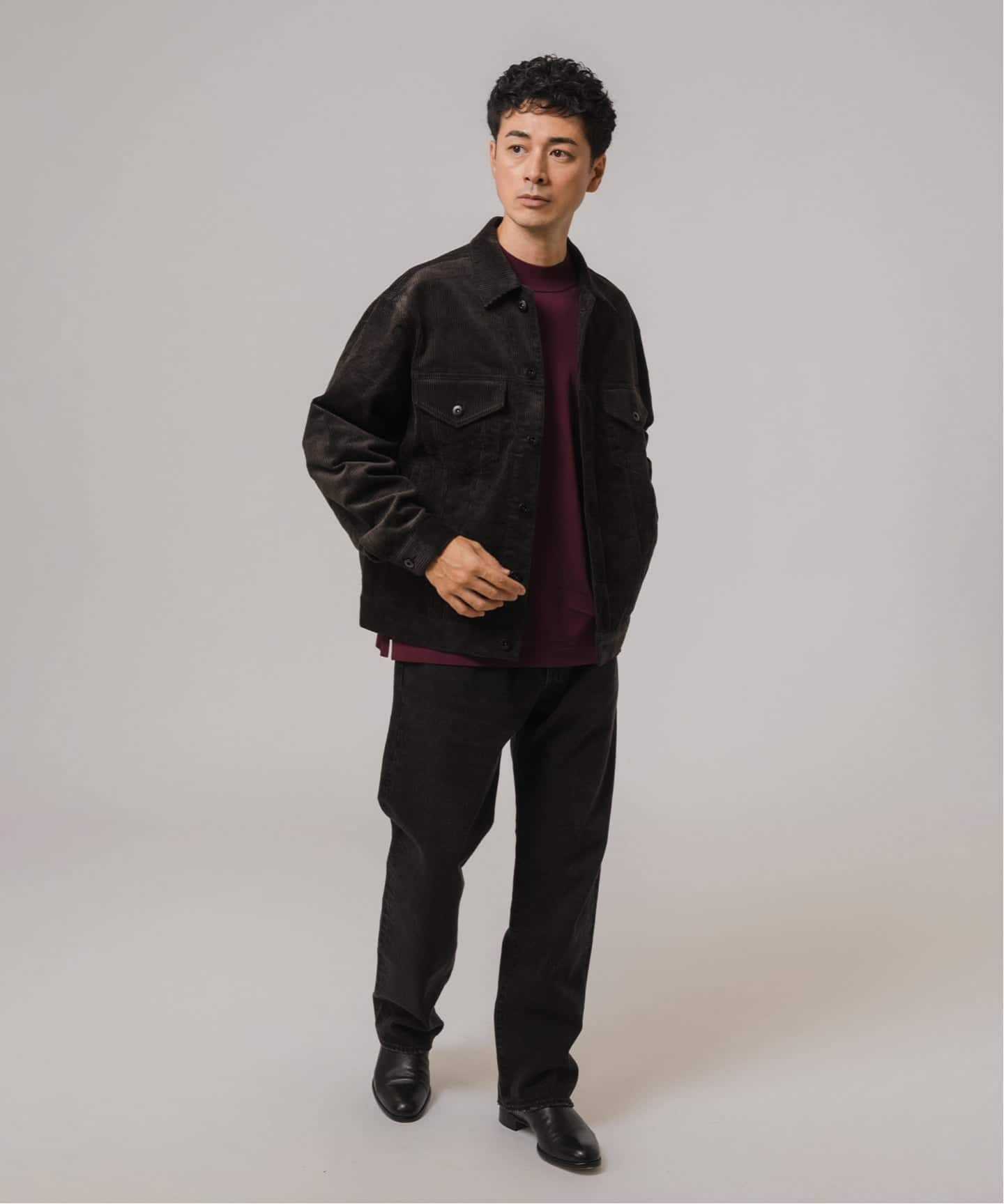 Kyararimu ブラウン コーデュロイトラッカーブルゾン DUCKTAIL CLOTHING 