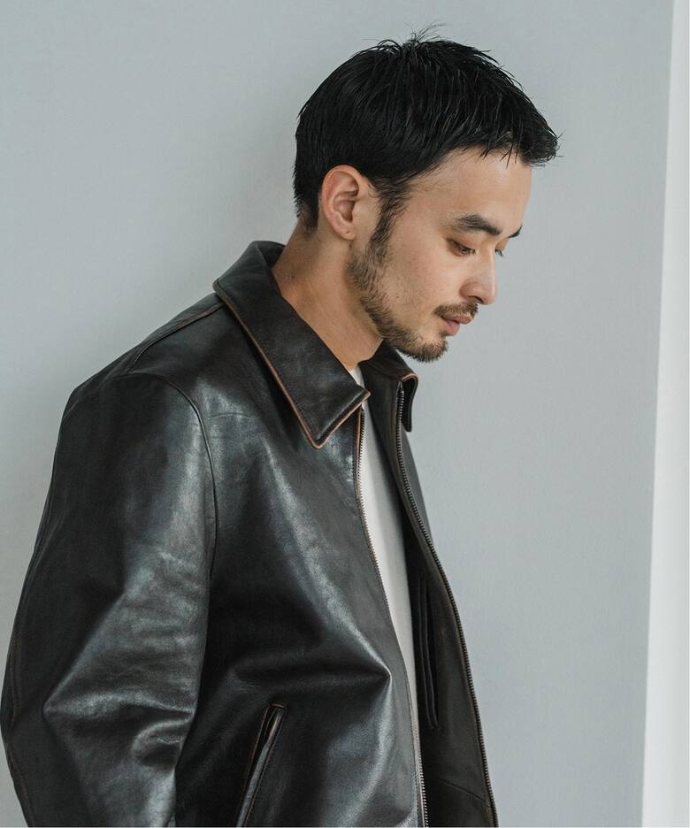 ラムレザー フレンチアンティーク ライダースジャケット（レザー  