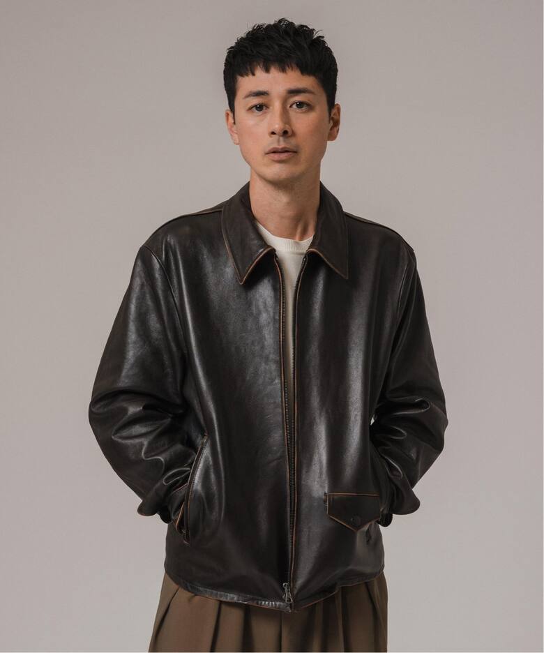 ラムレザー フレンチアンティーク ライダースジャケット（レザー  