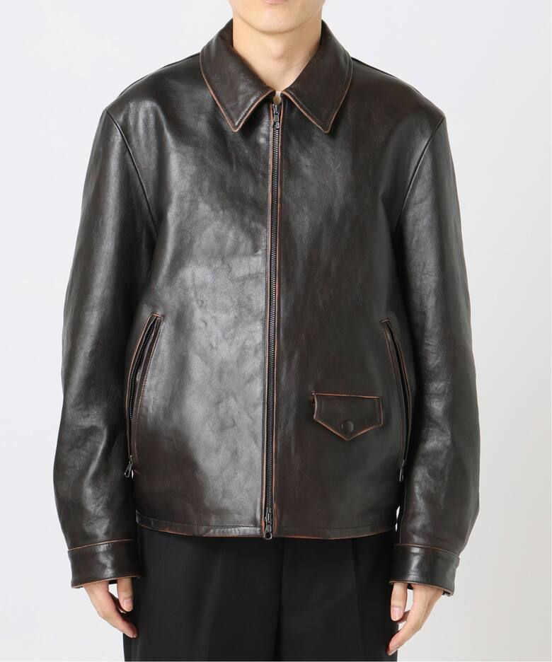 ラムレザー フレンチアンティーク ライダースジャケット（レザー  