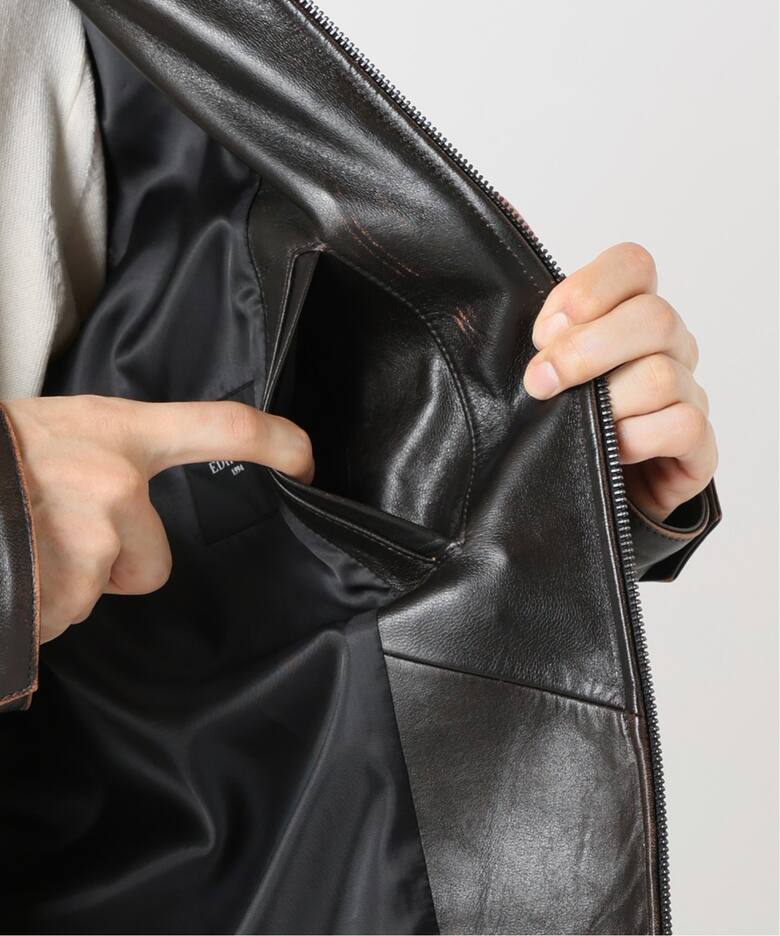 ラムレザー フレンチアンティーク ライダースジャケット（レザー  