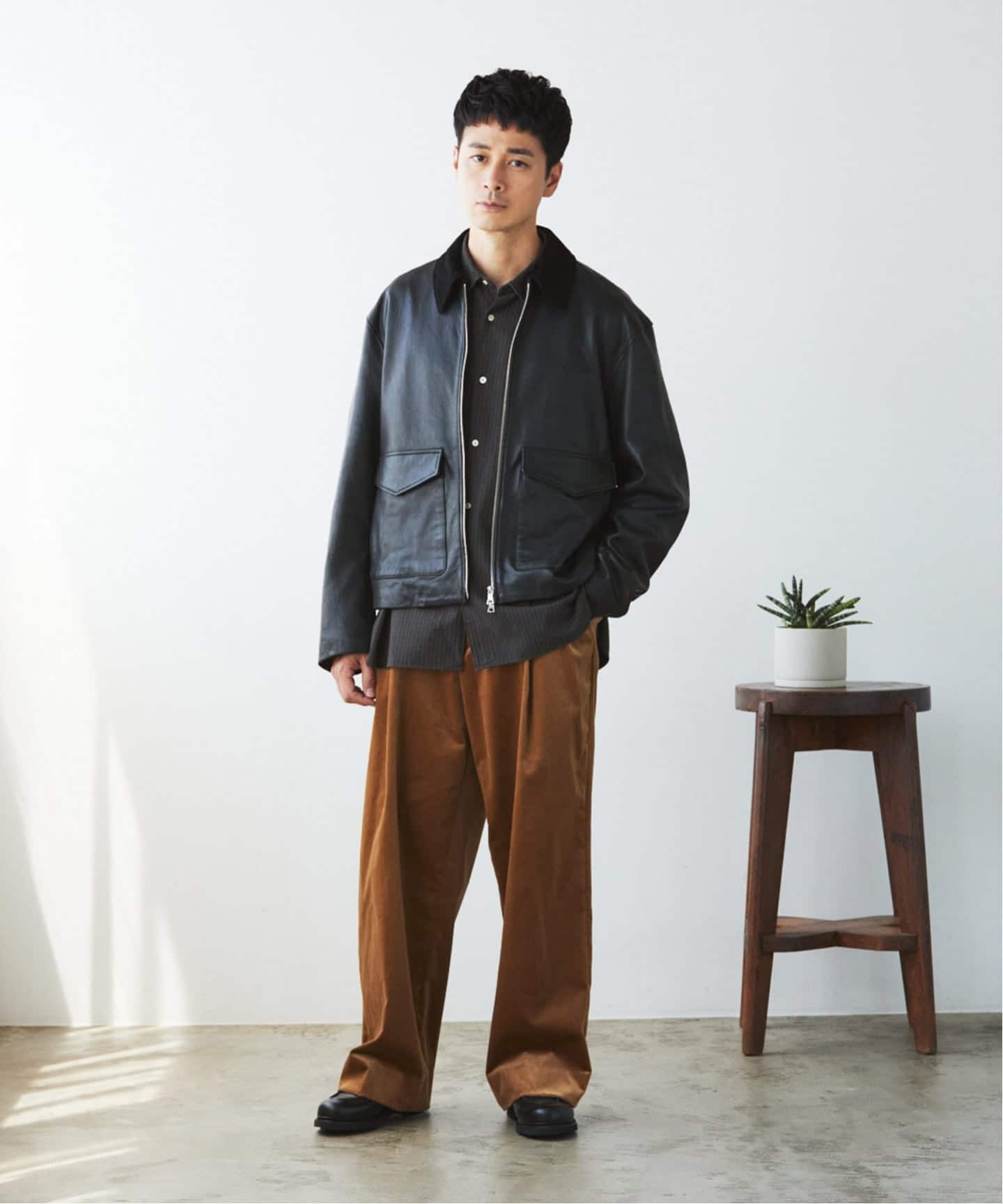 LA BOUCLE (ラブークル) LAMB LEATHER FLIGHT ジャケット