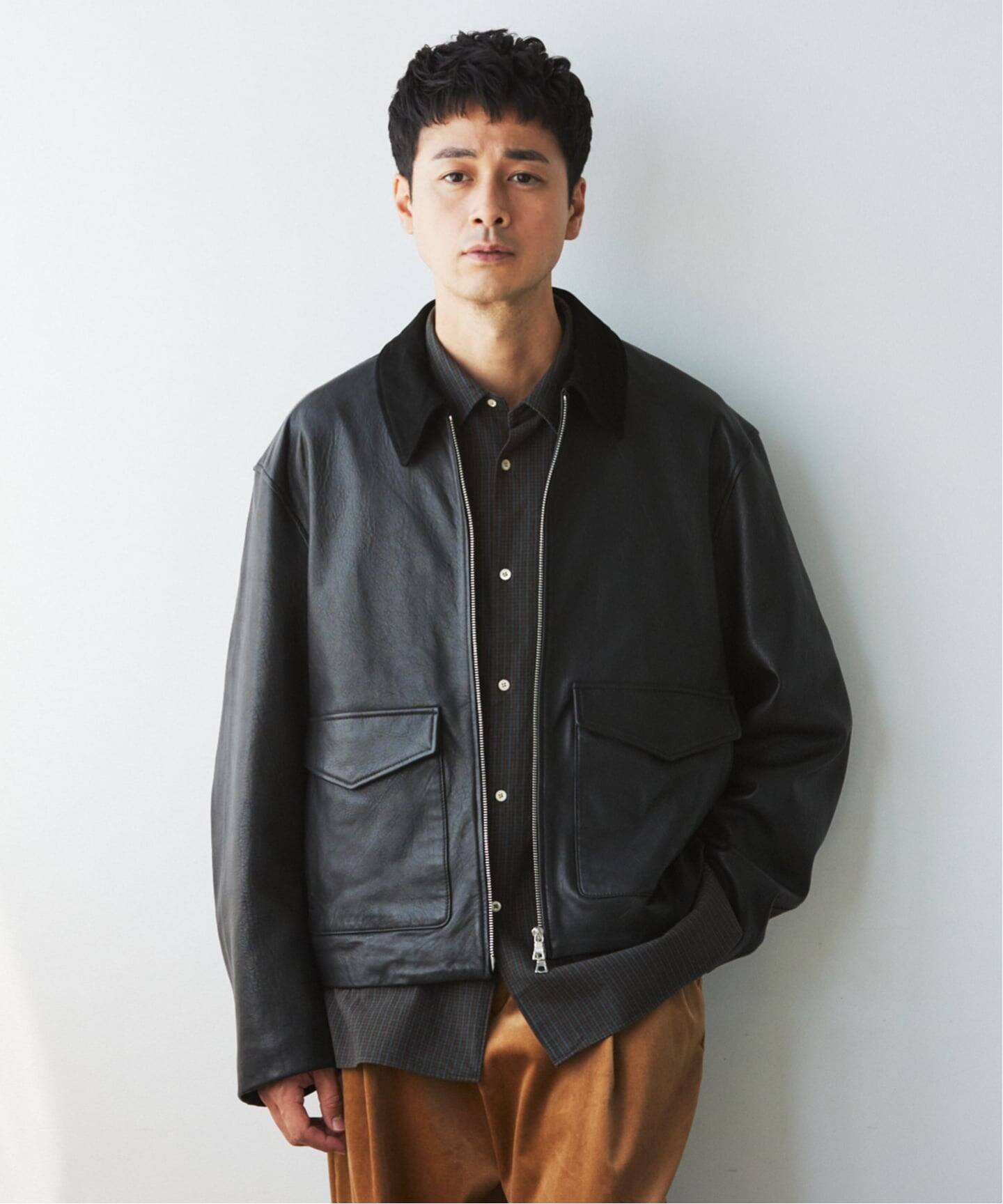 LA BOUCLE (ラブークル) LAMB LEATHER FLIGHT ジャケット（レザー